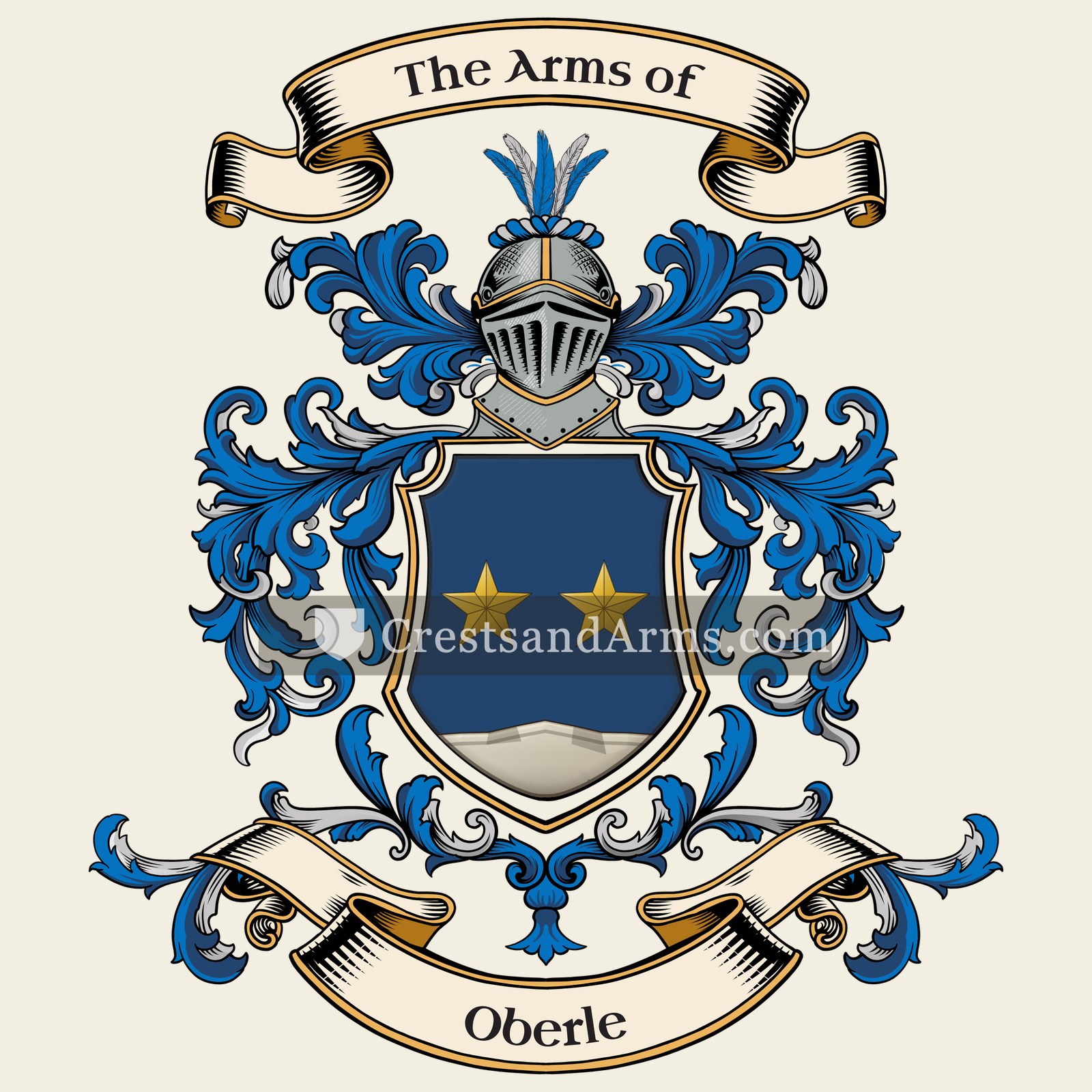 The Oberle coat of arms, drawn from the recorded blazon
