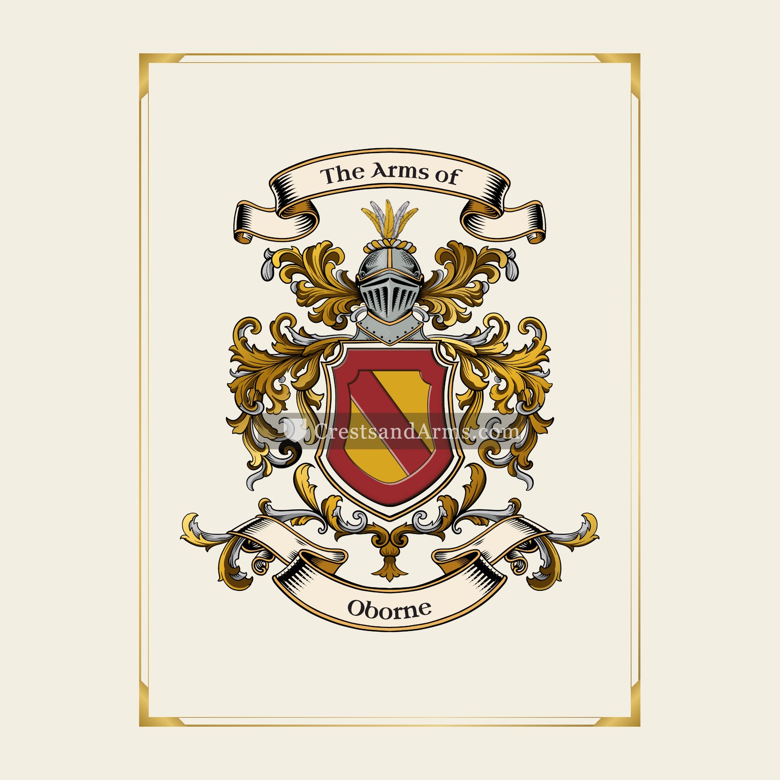With gold border