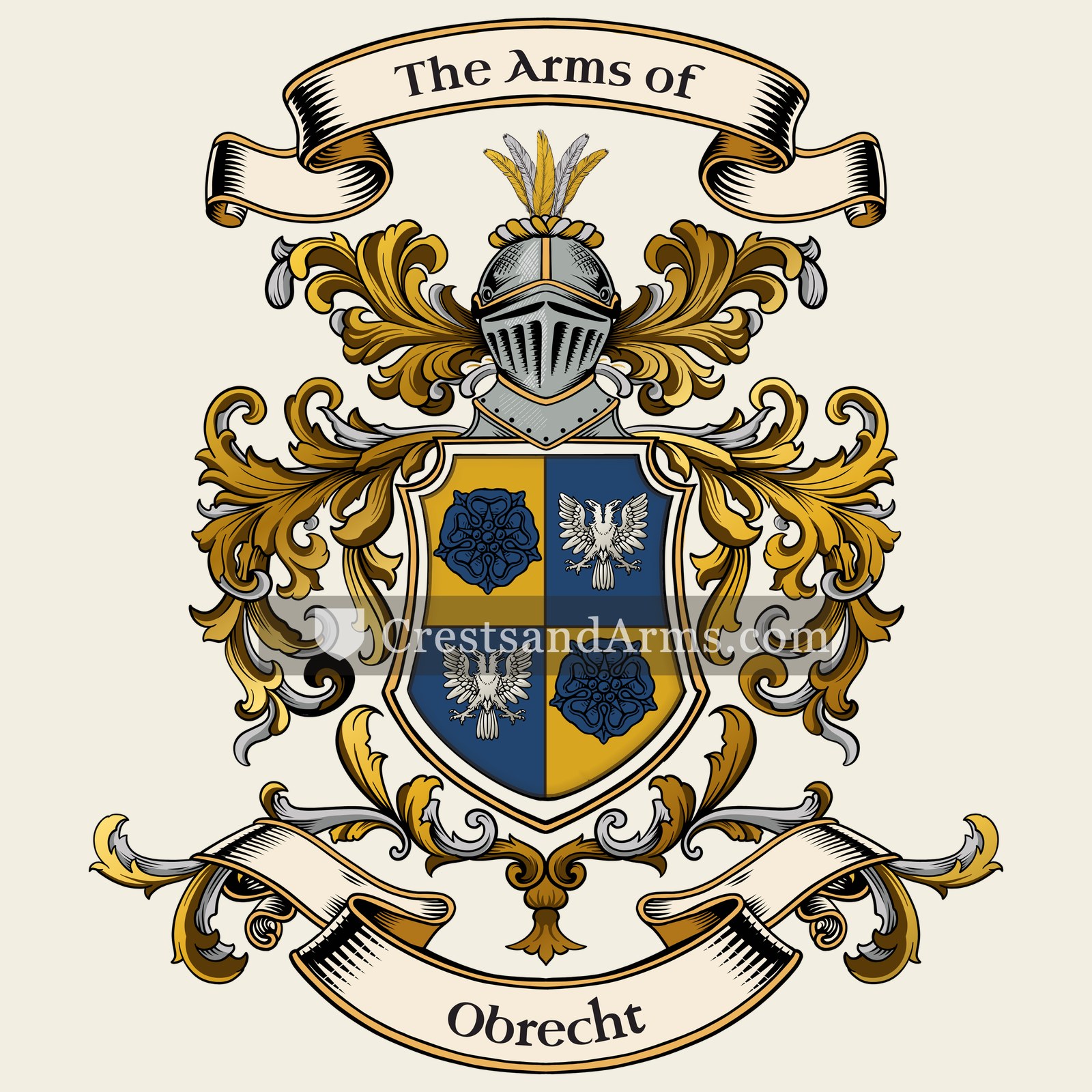 The Obrecht coat of arms, drawn from the recorded blazon