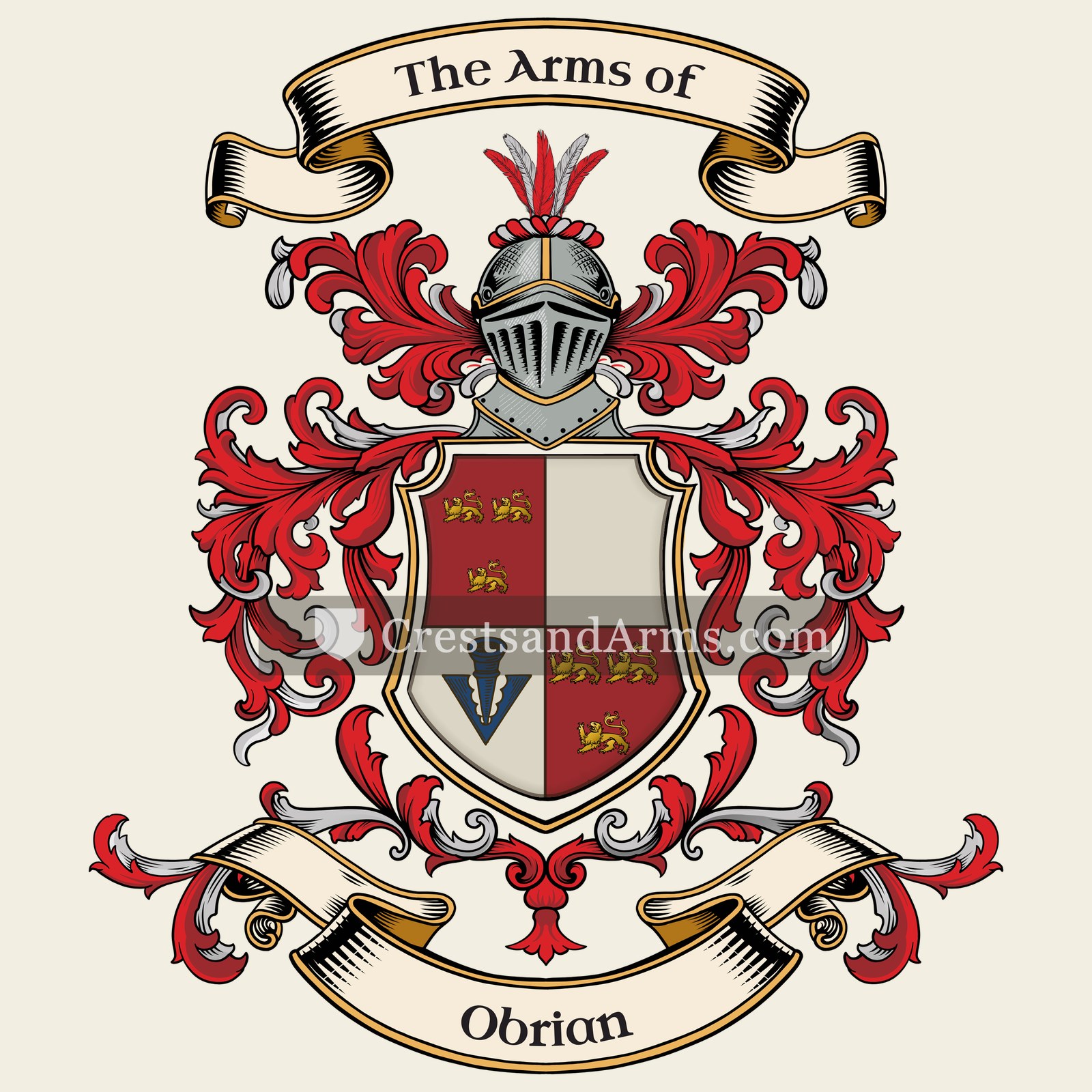 The Obrian coat of arms, drawn from the recorded blazon