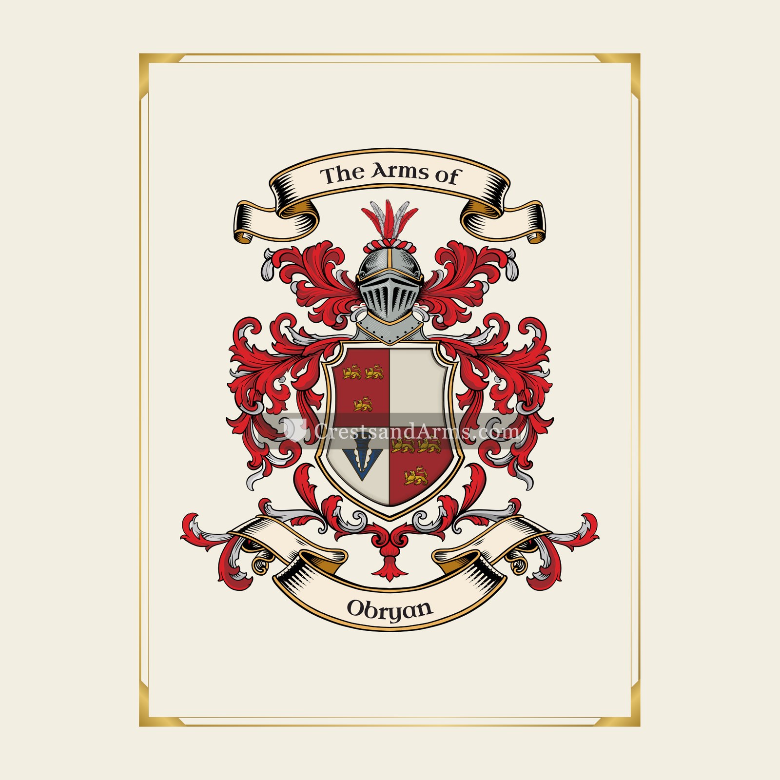 With gold border