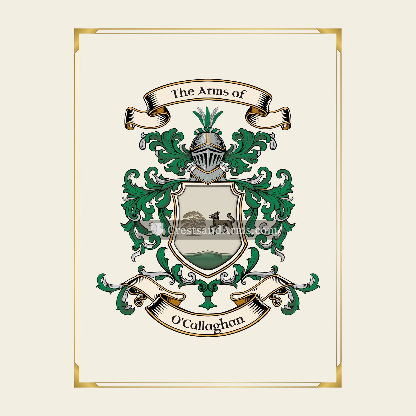 With gold border
