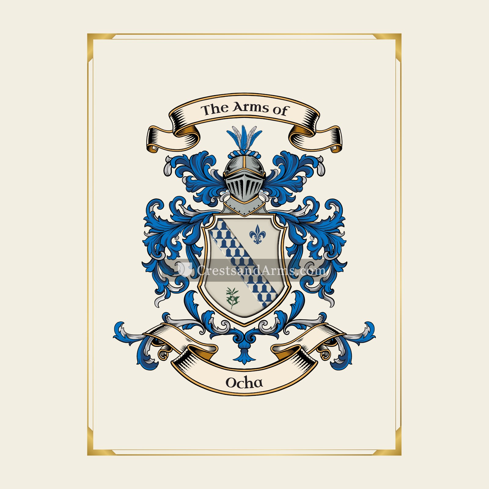 With gold border