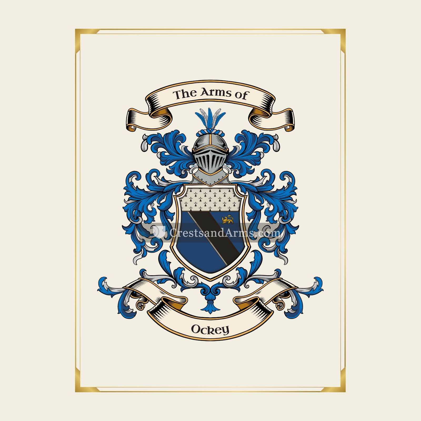 With gold border