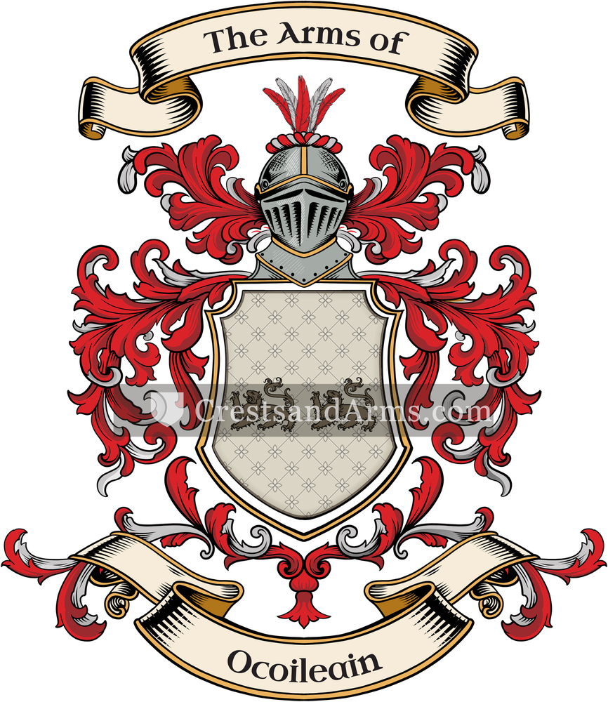 The Ocoileain coat of arms, drawn from the recorded blazon