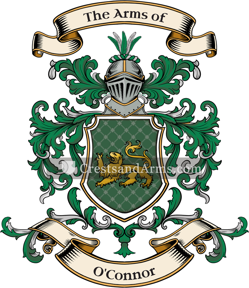 The O'Connor coat of arms, drawn from the recorded blazon