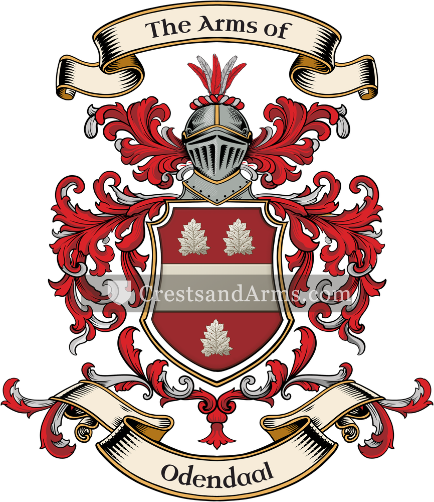 The Odendaal coat of arms, drawn from the recorded blazon