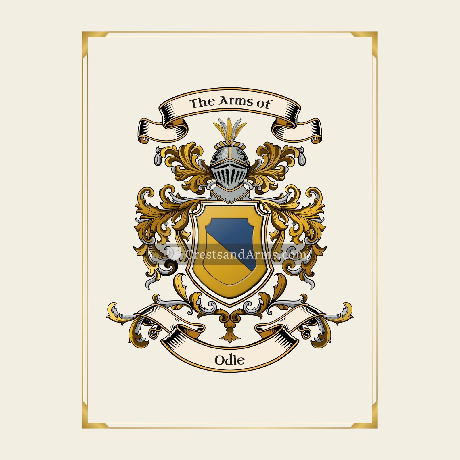 With gold border