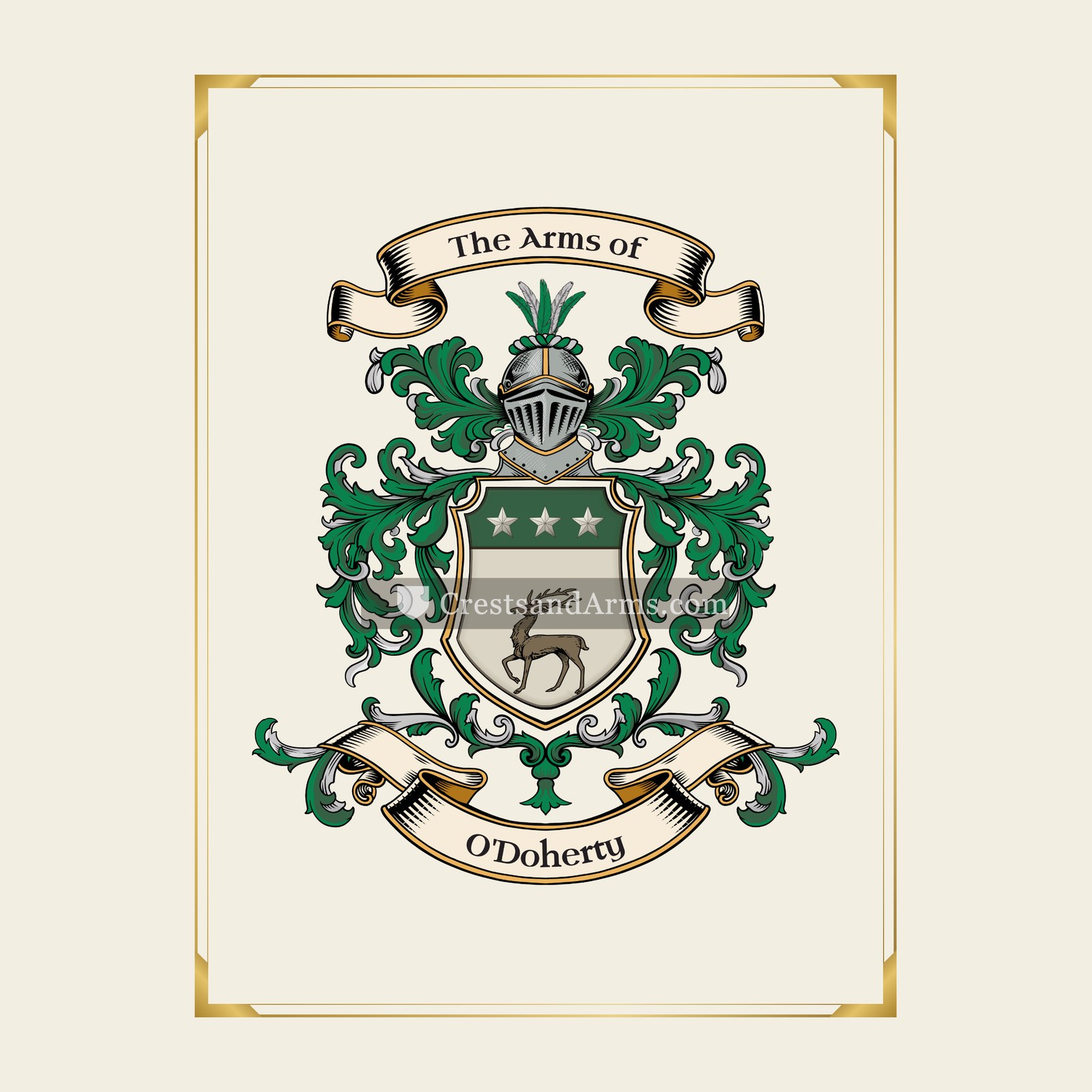 With gold border