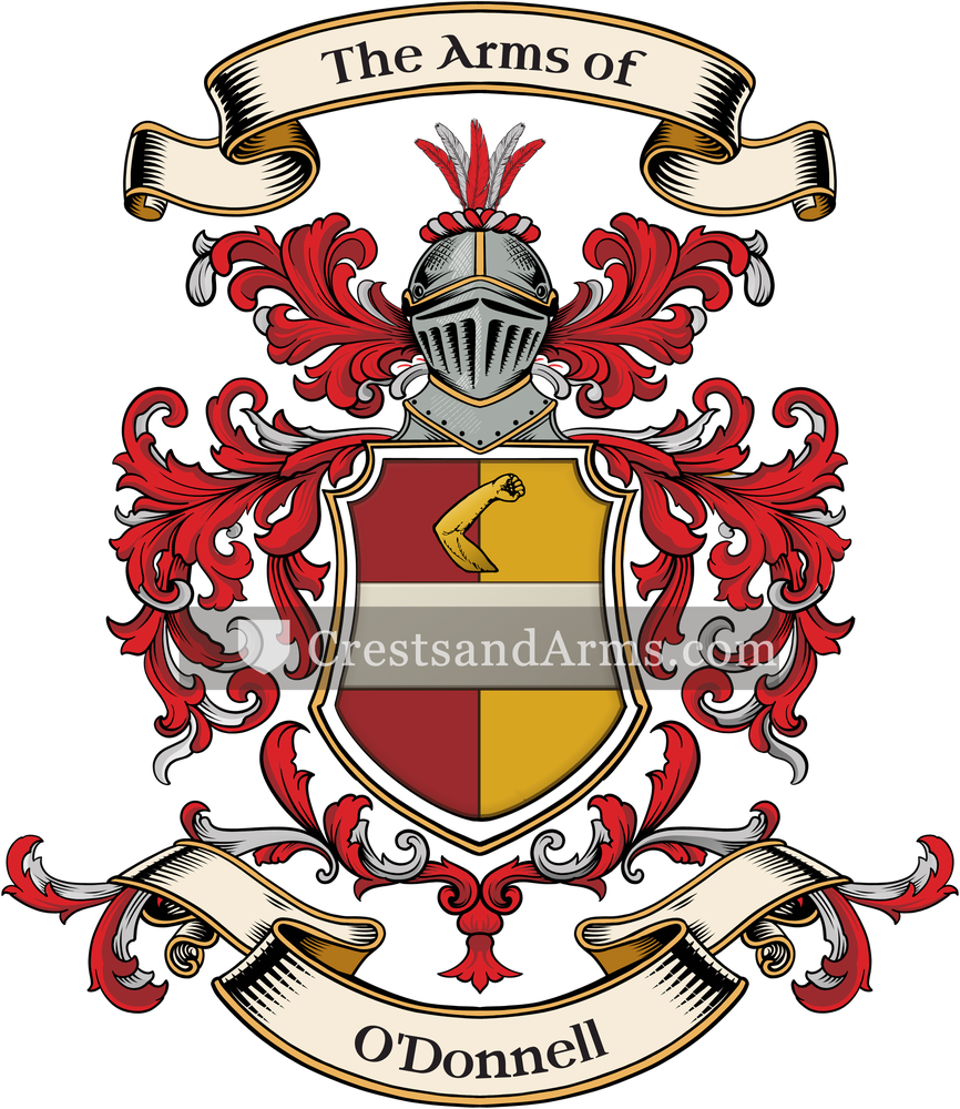 The O'Donnell coat of arms, drawn from the recorded blazon