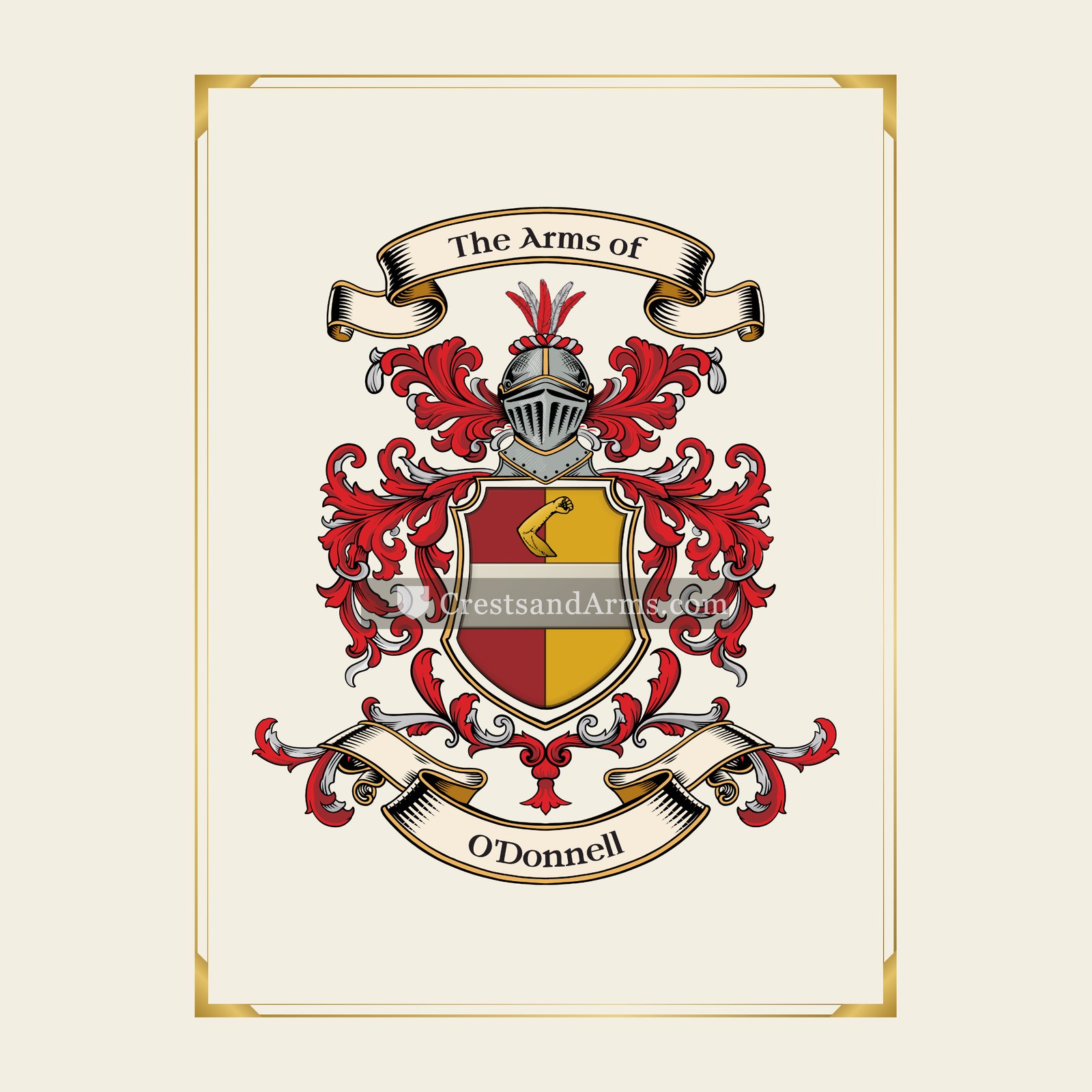 With gold border