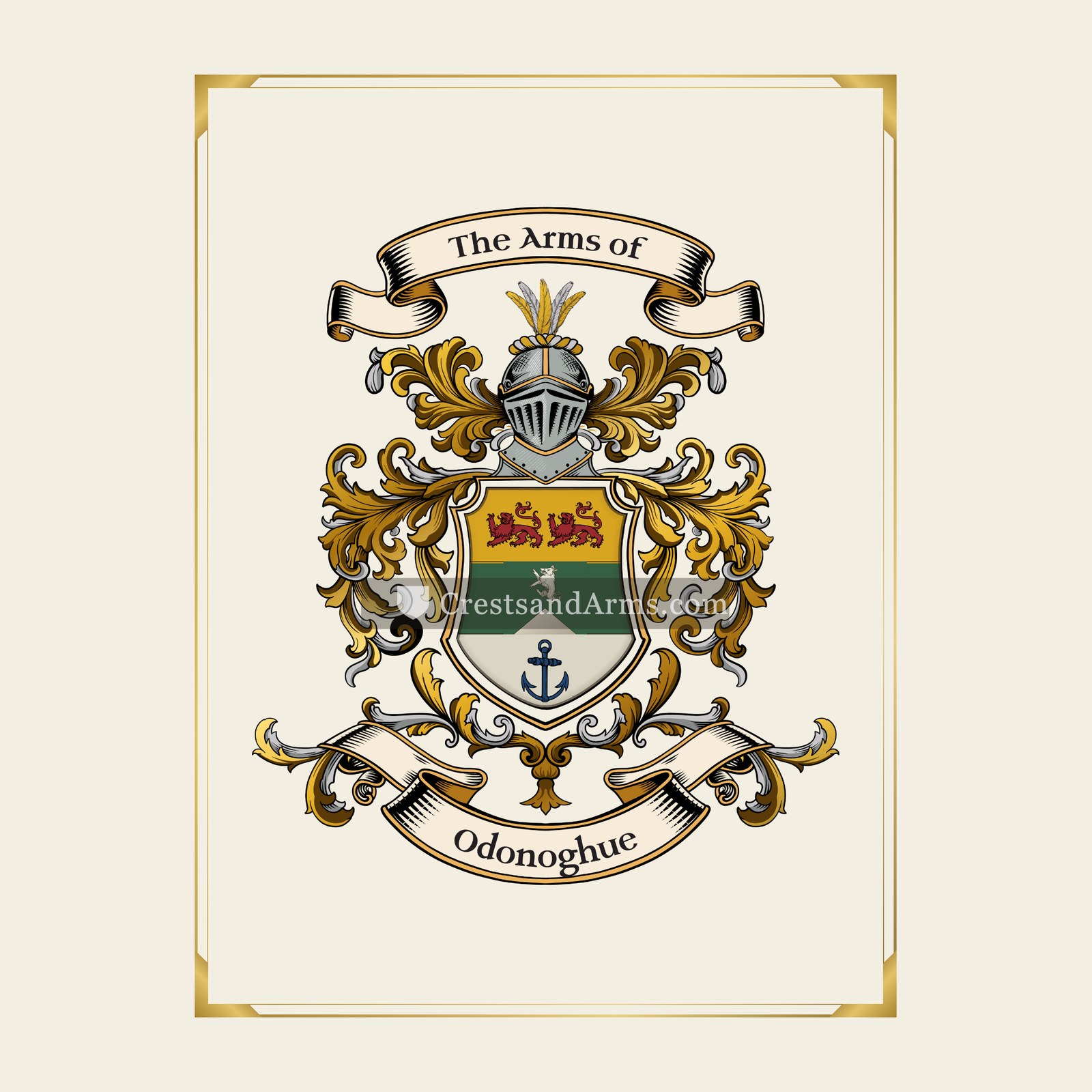 With gold border