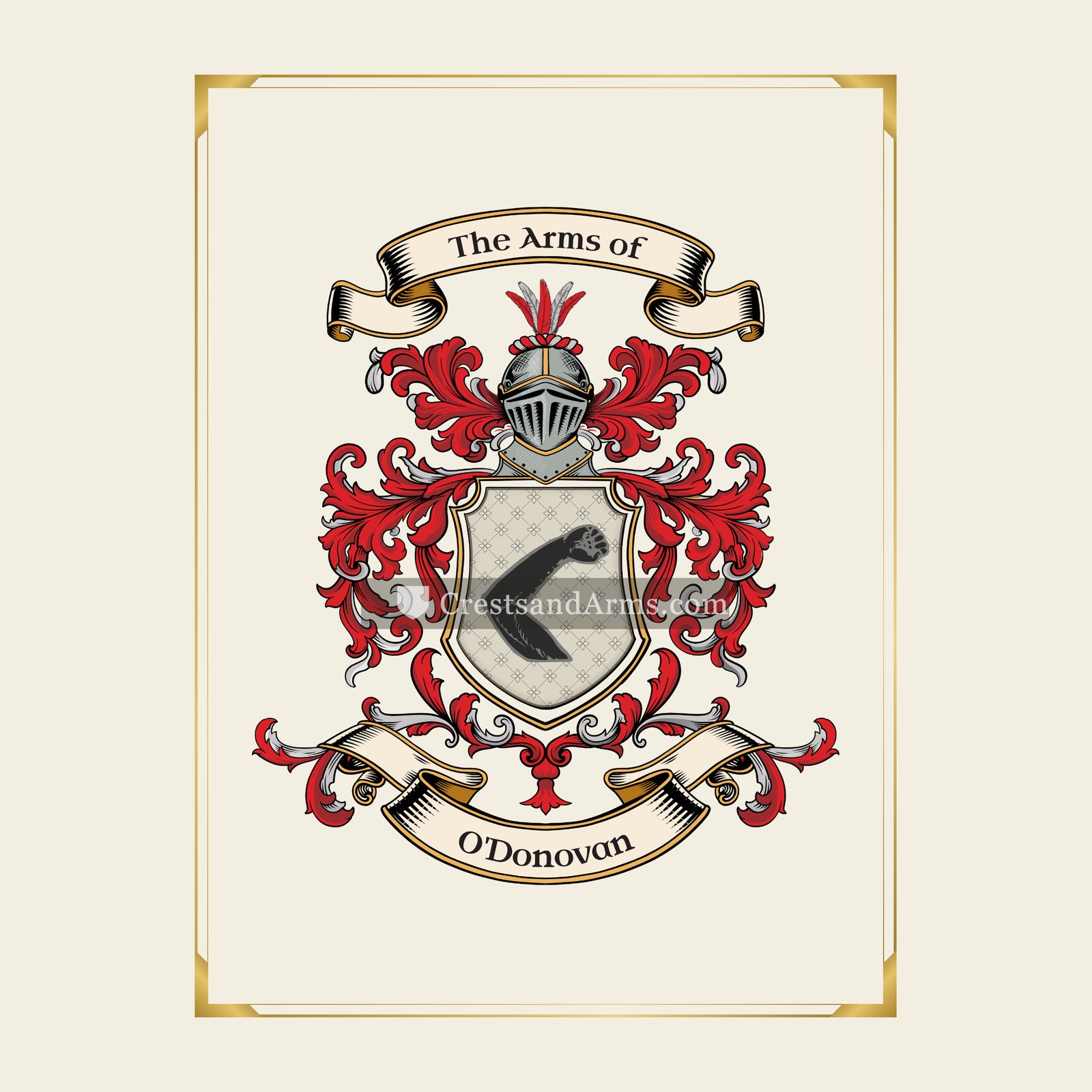 With gold border
