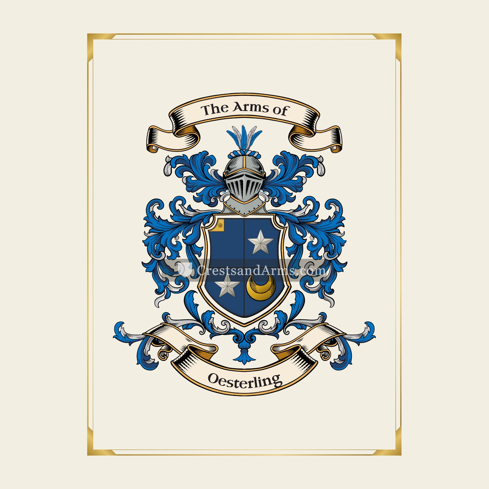 With gold border