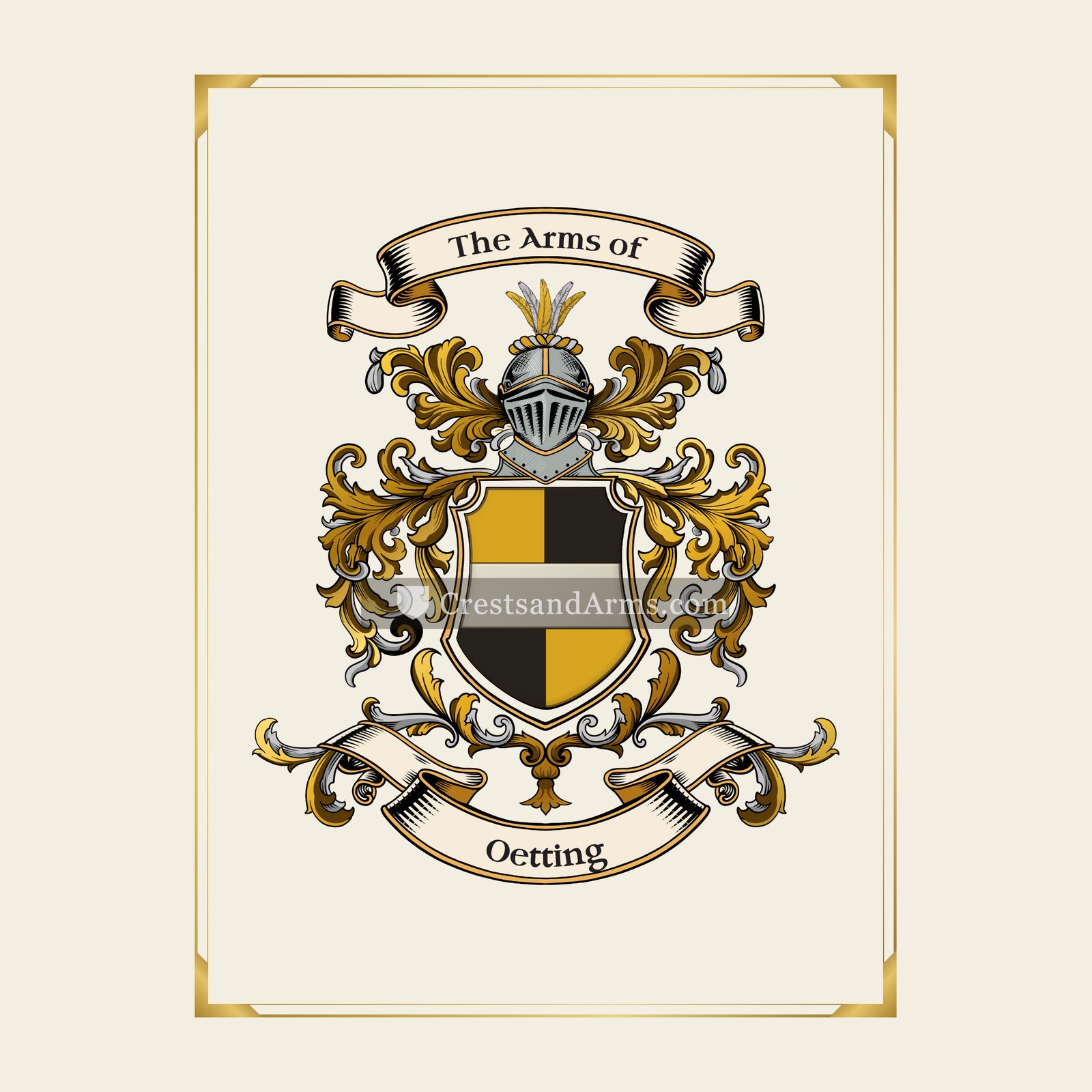 With gold border