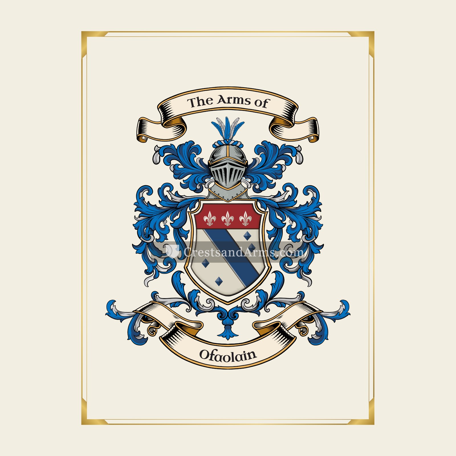 With gold border