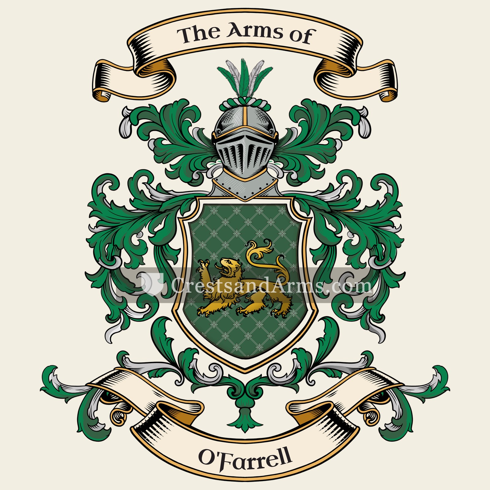 The O'Farrell coat of arms, drawn from the recorded blazon