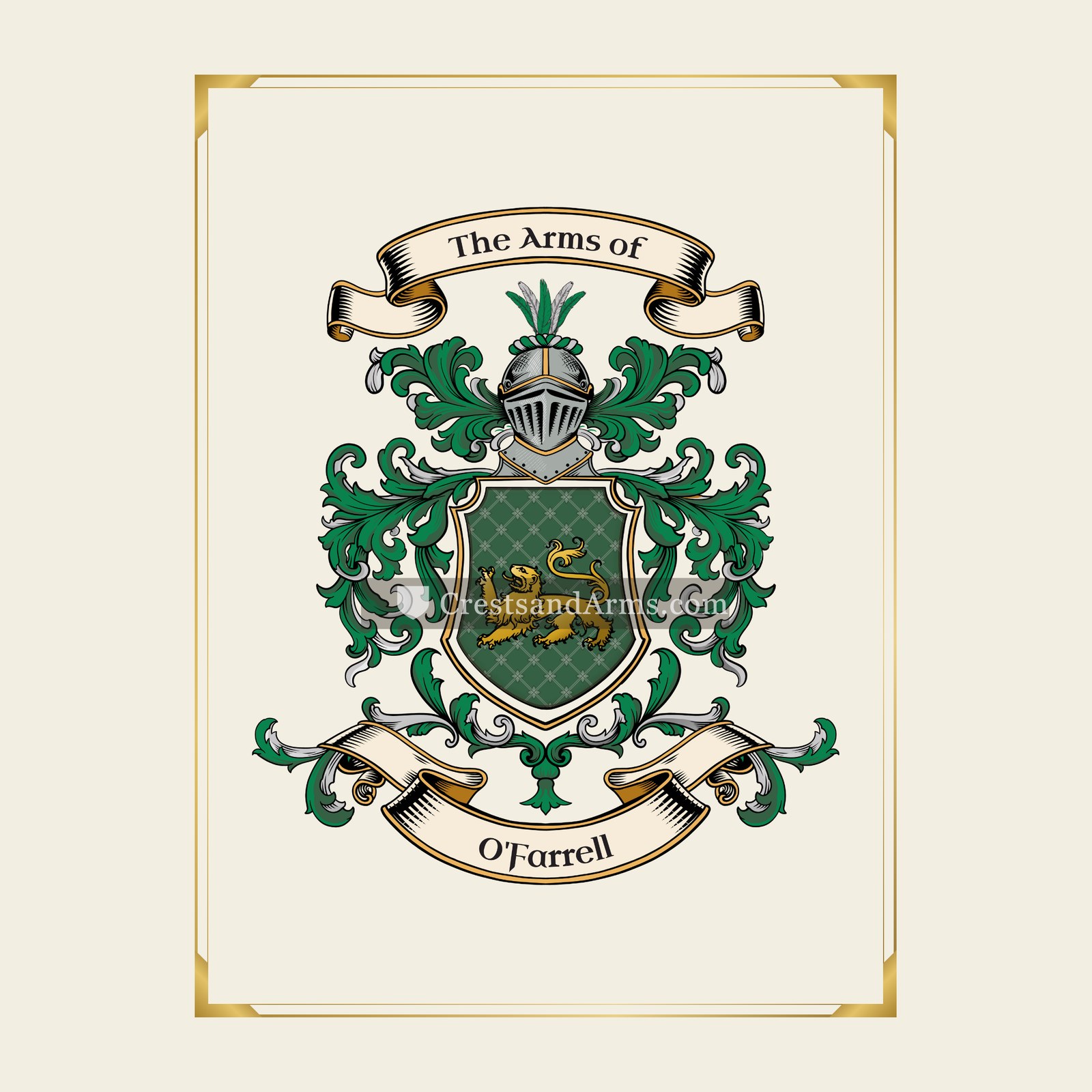 With gold border