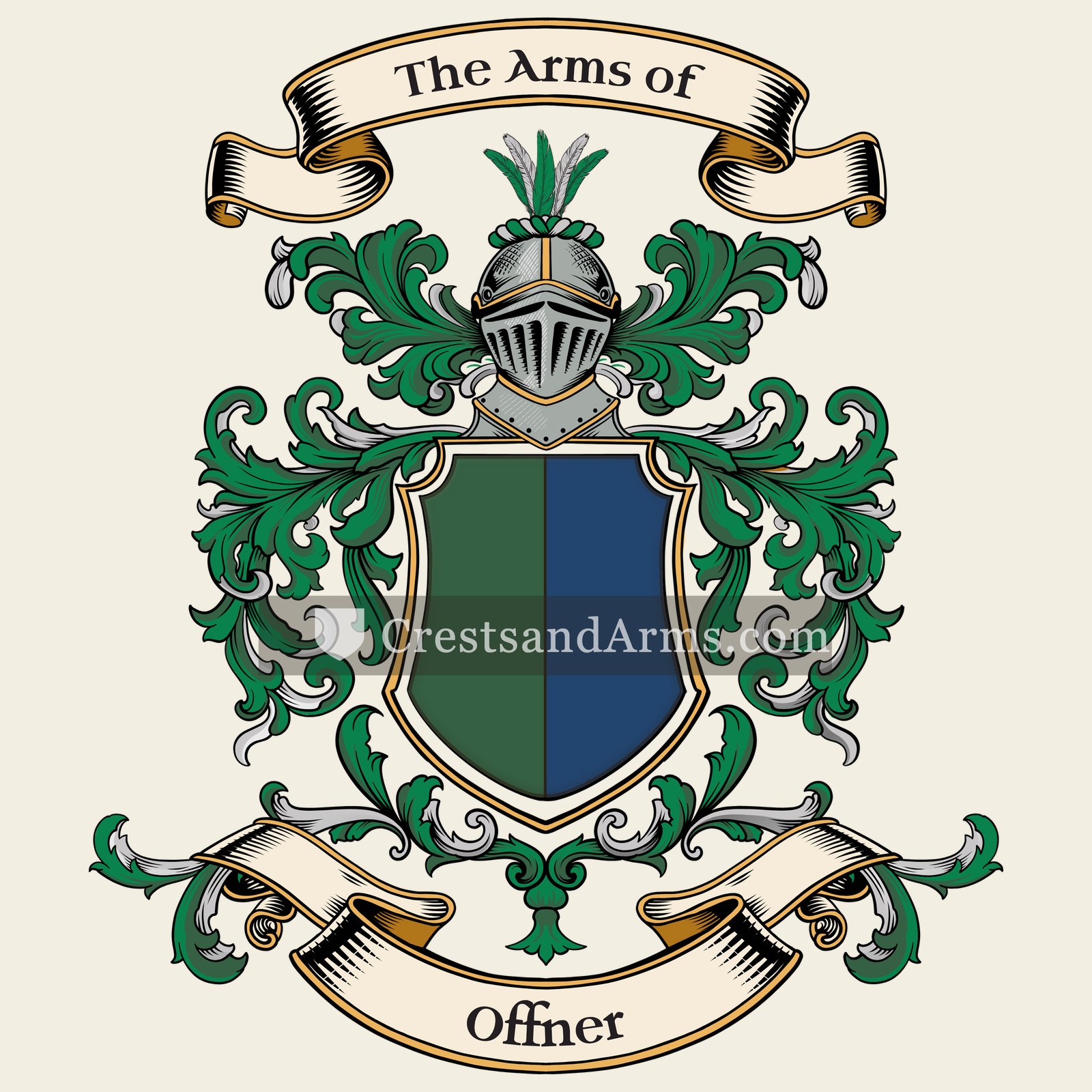 The Offner coat of arms, drawn from the recorded blazon