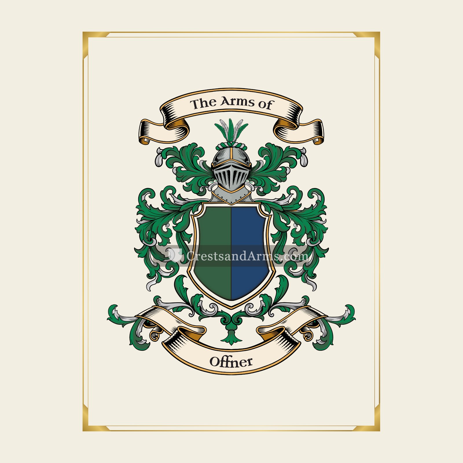 With gold border