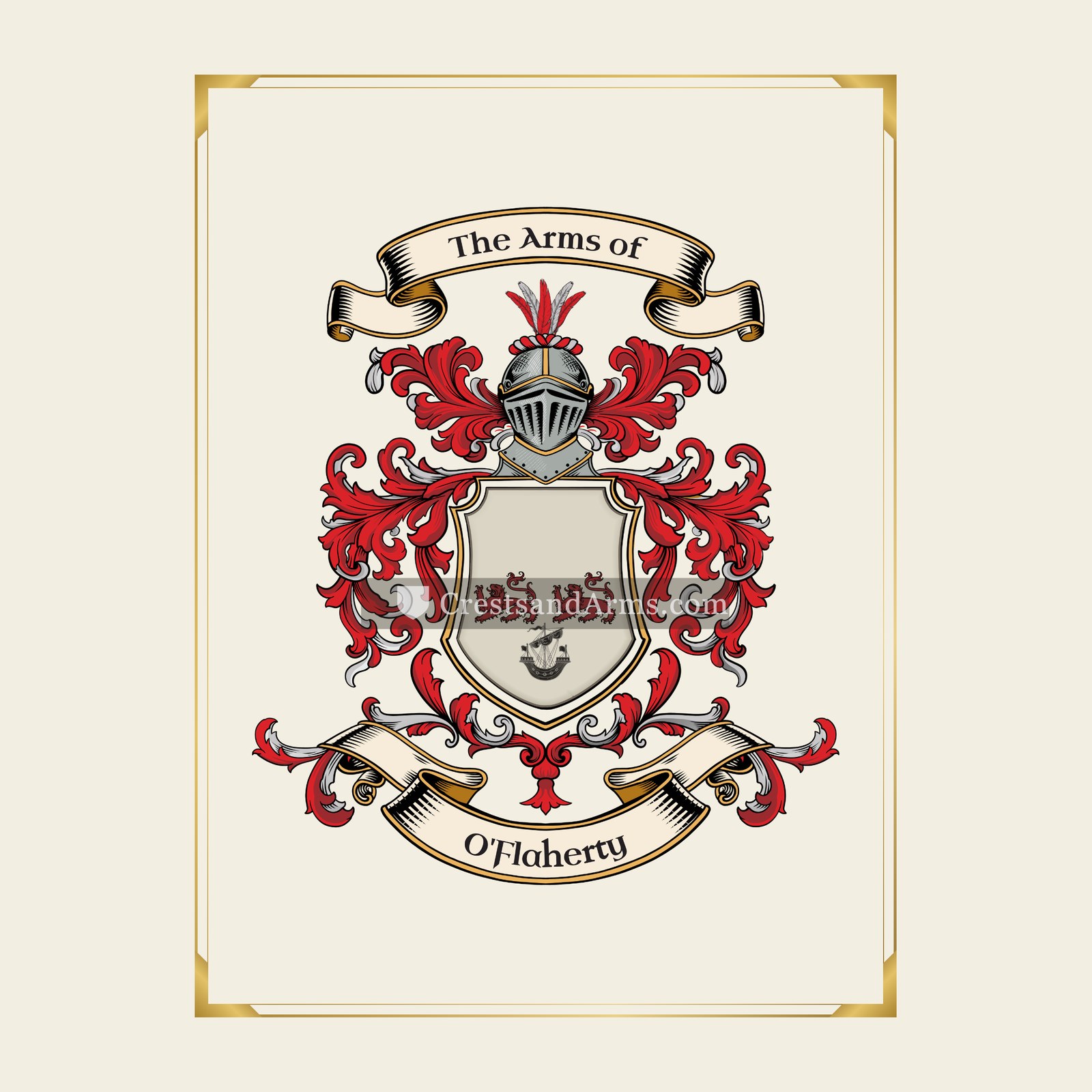 With gold border