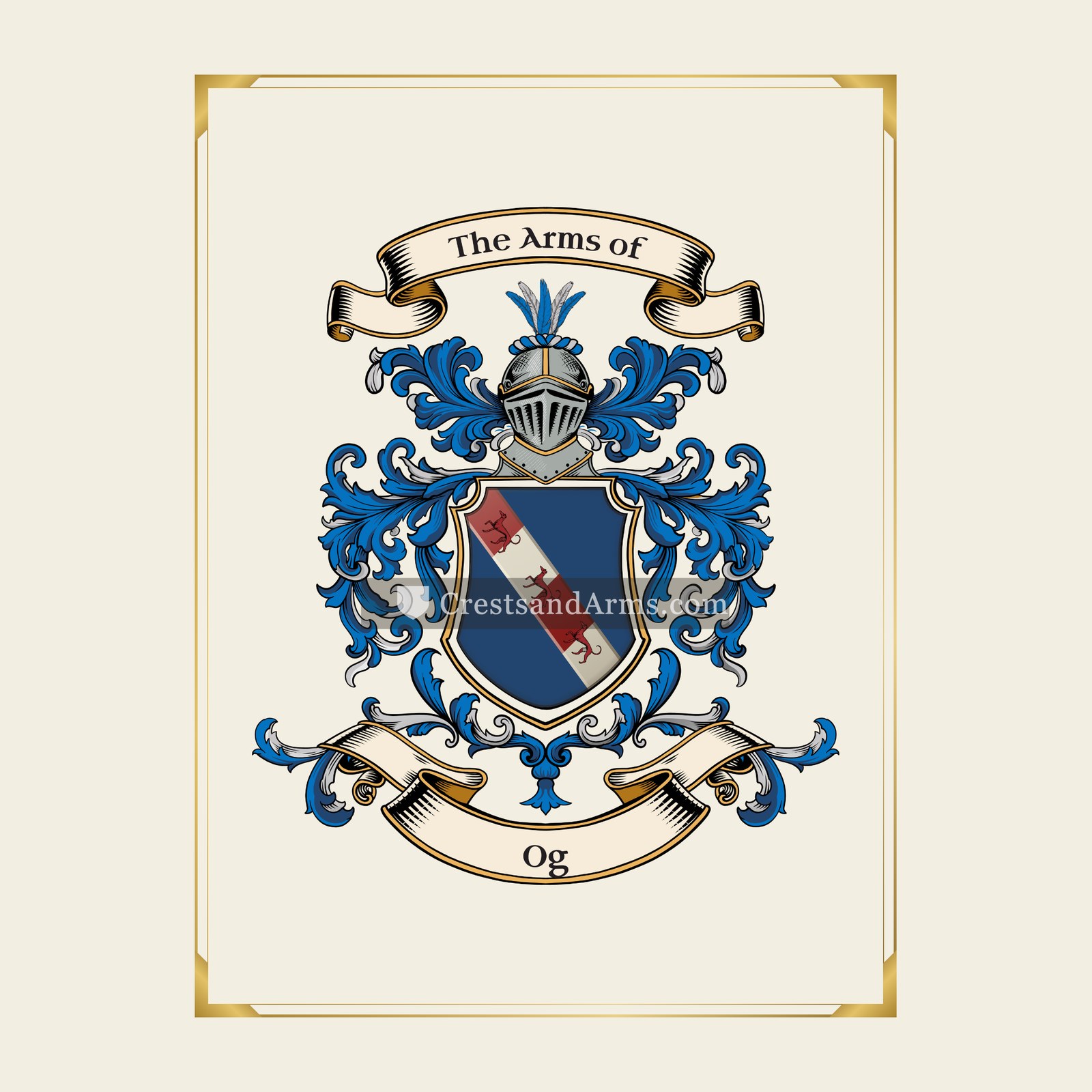 With gold border