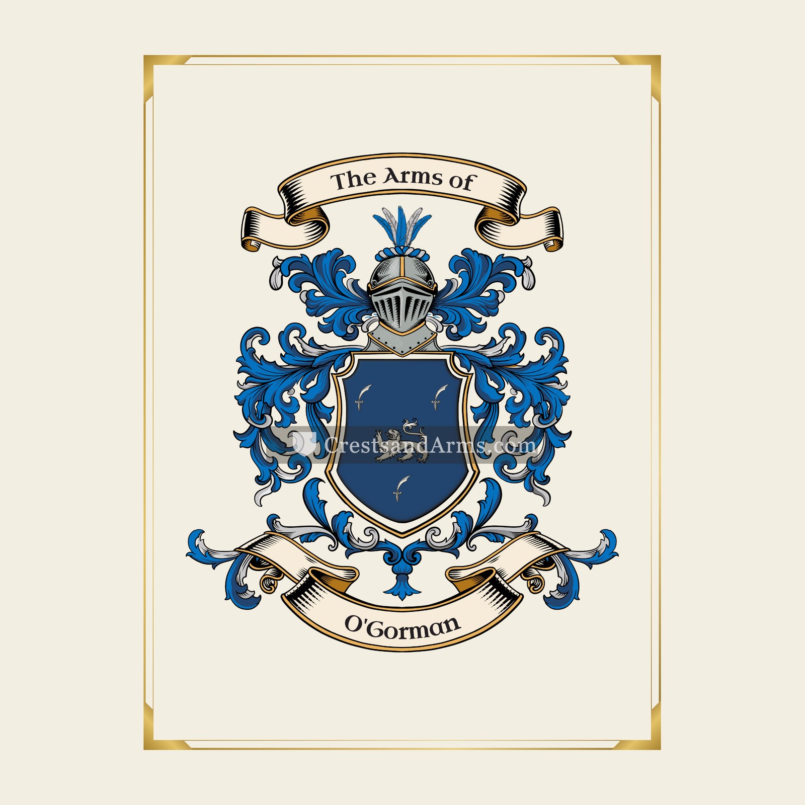 With gold border