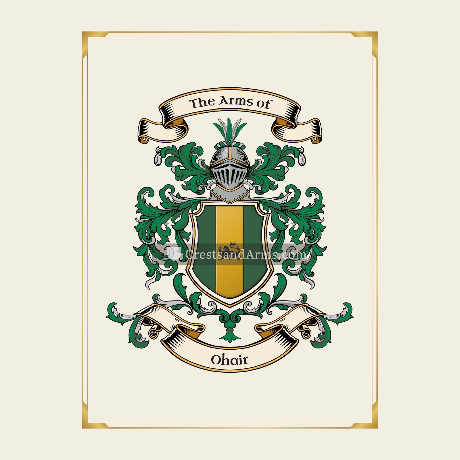 With gold border