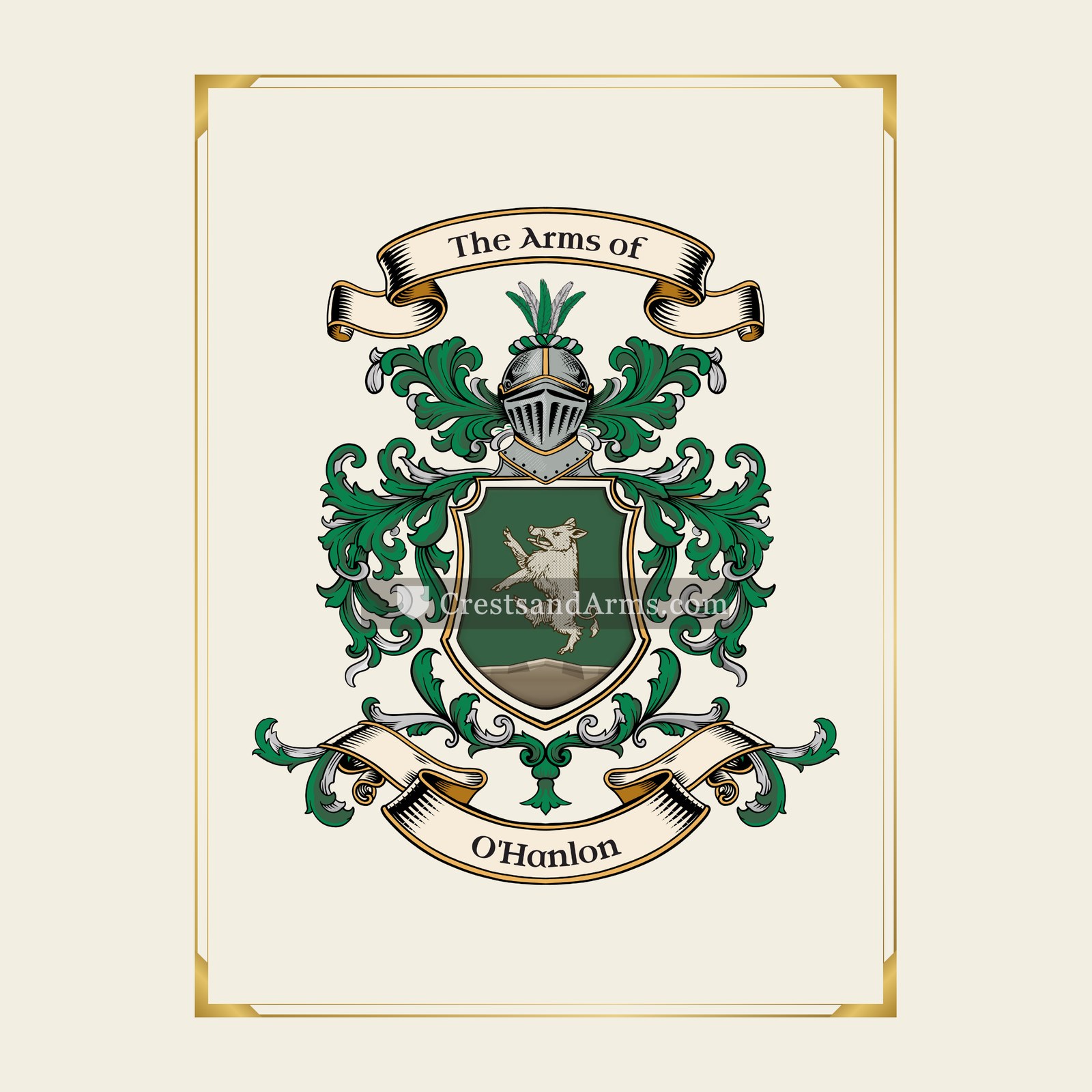 With gold border