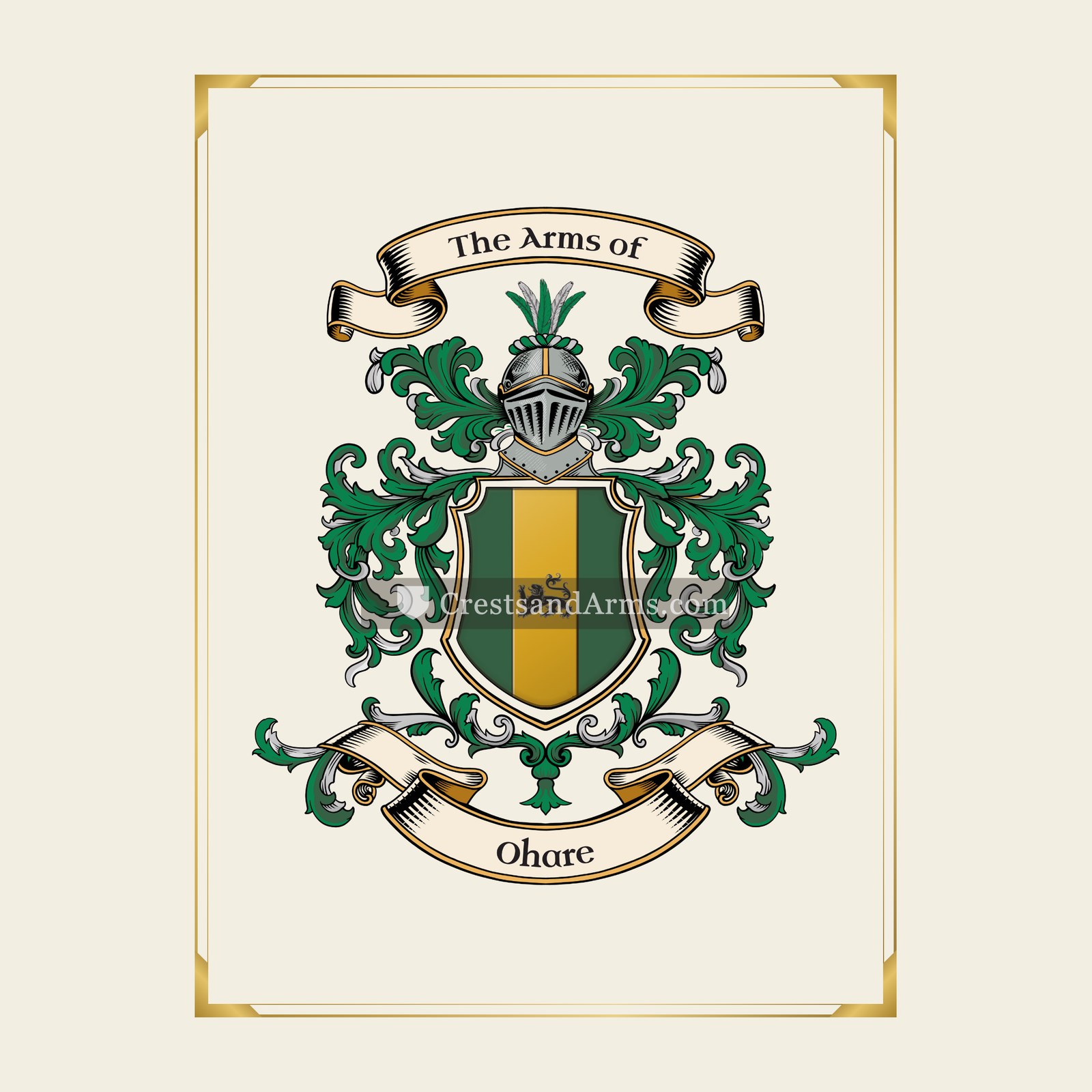 With gold border