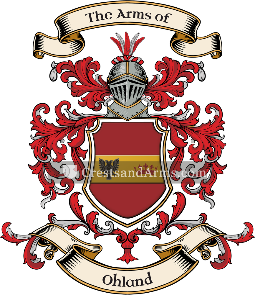 The Ohland coat of arms, drawn from the recorded blazon