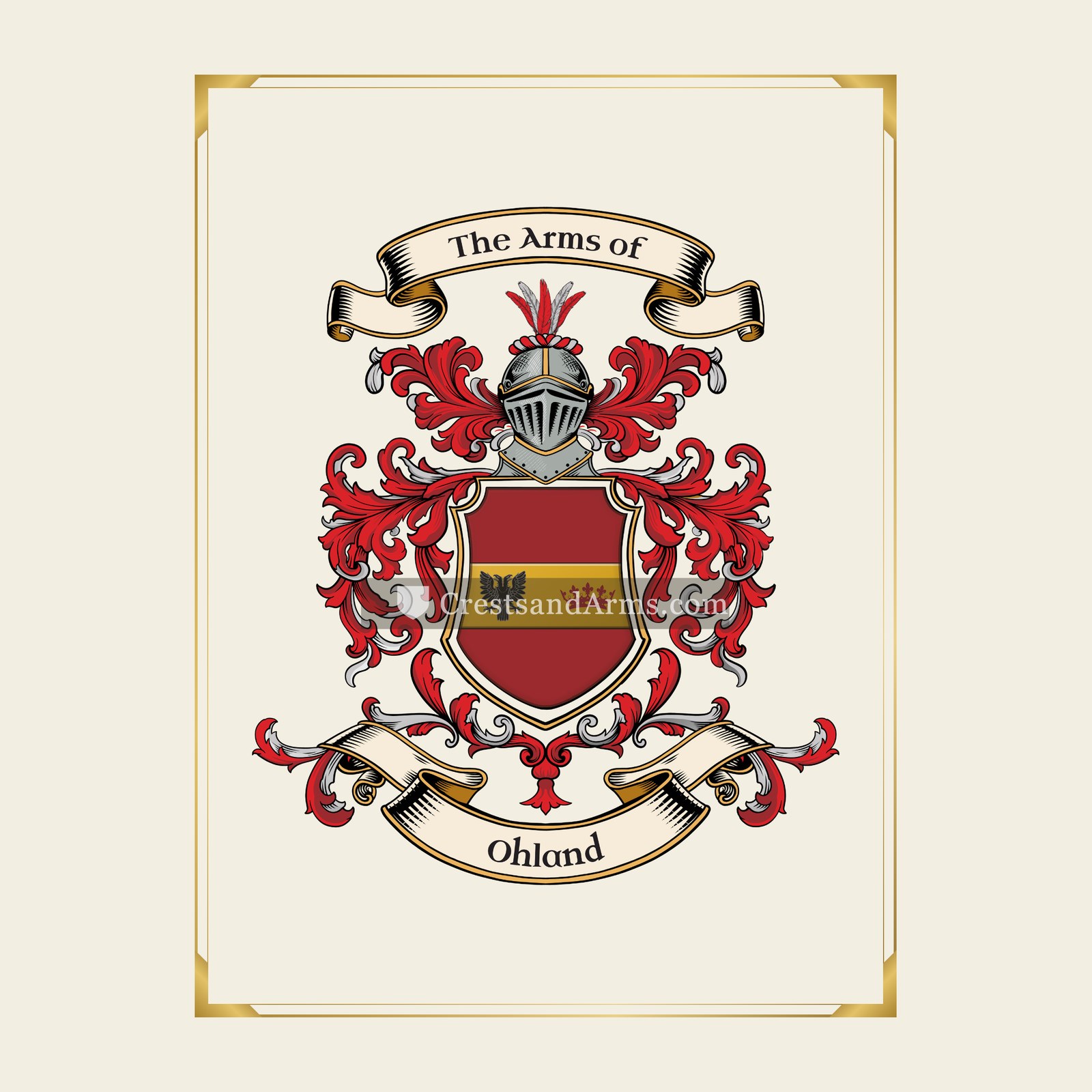 With gold border