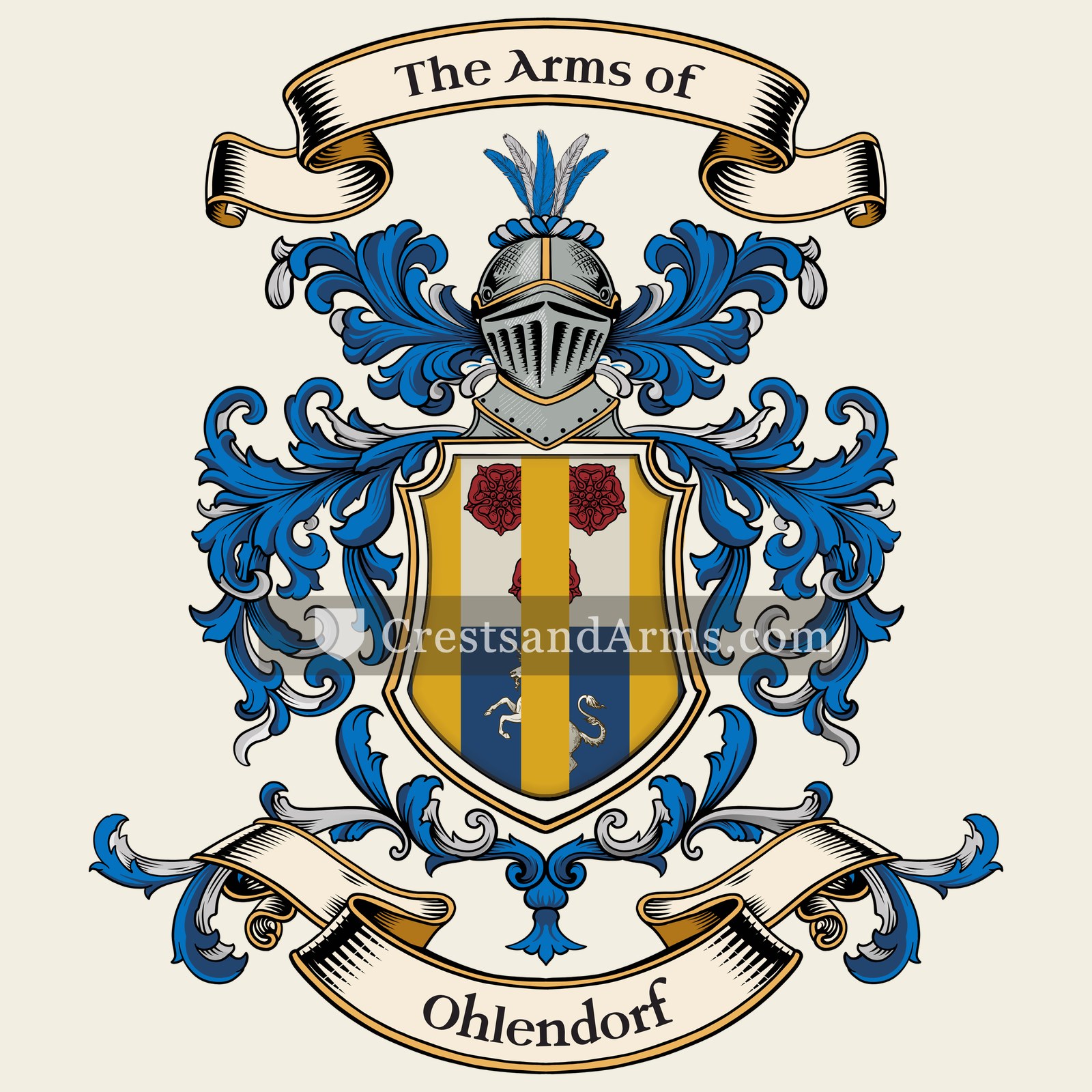 The Ohlendorf coat of arms, drawn from the recorded blazon