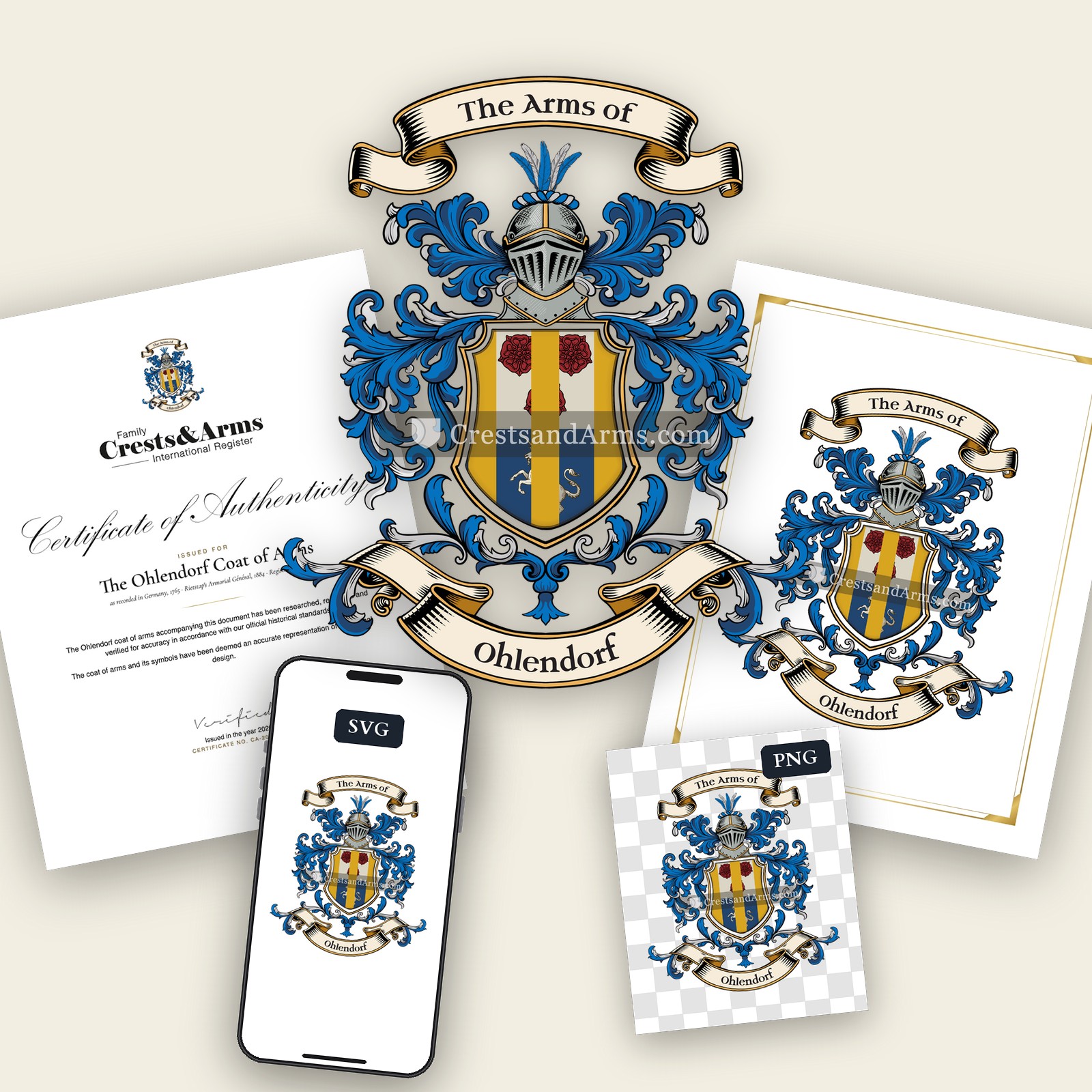 The Ohlendorf arms on the coat of arms — digital pack