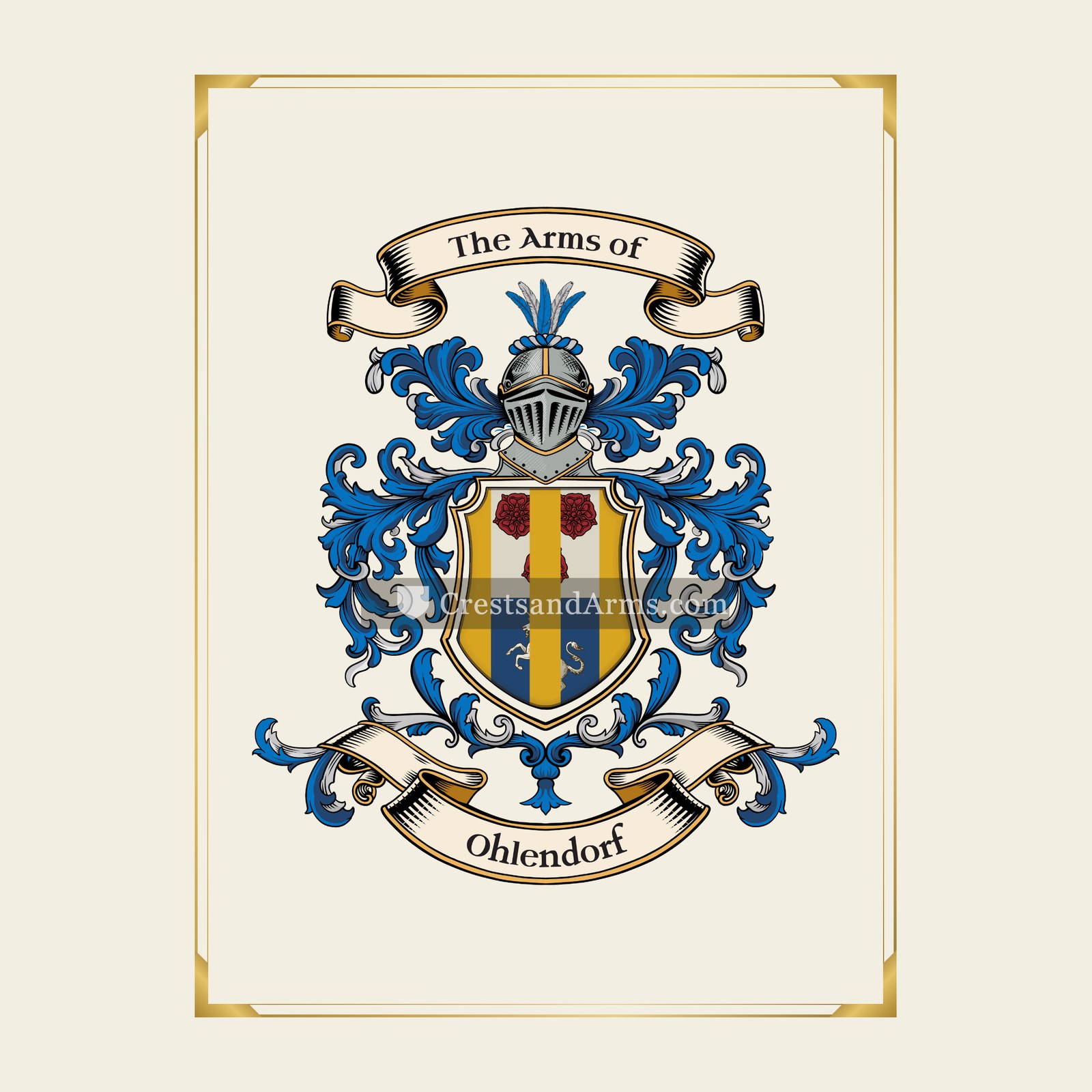 With gold border