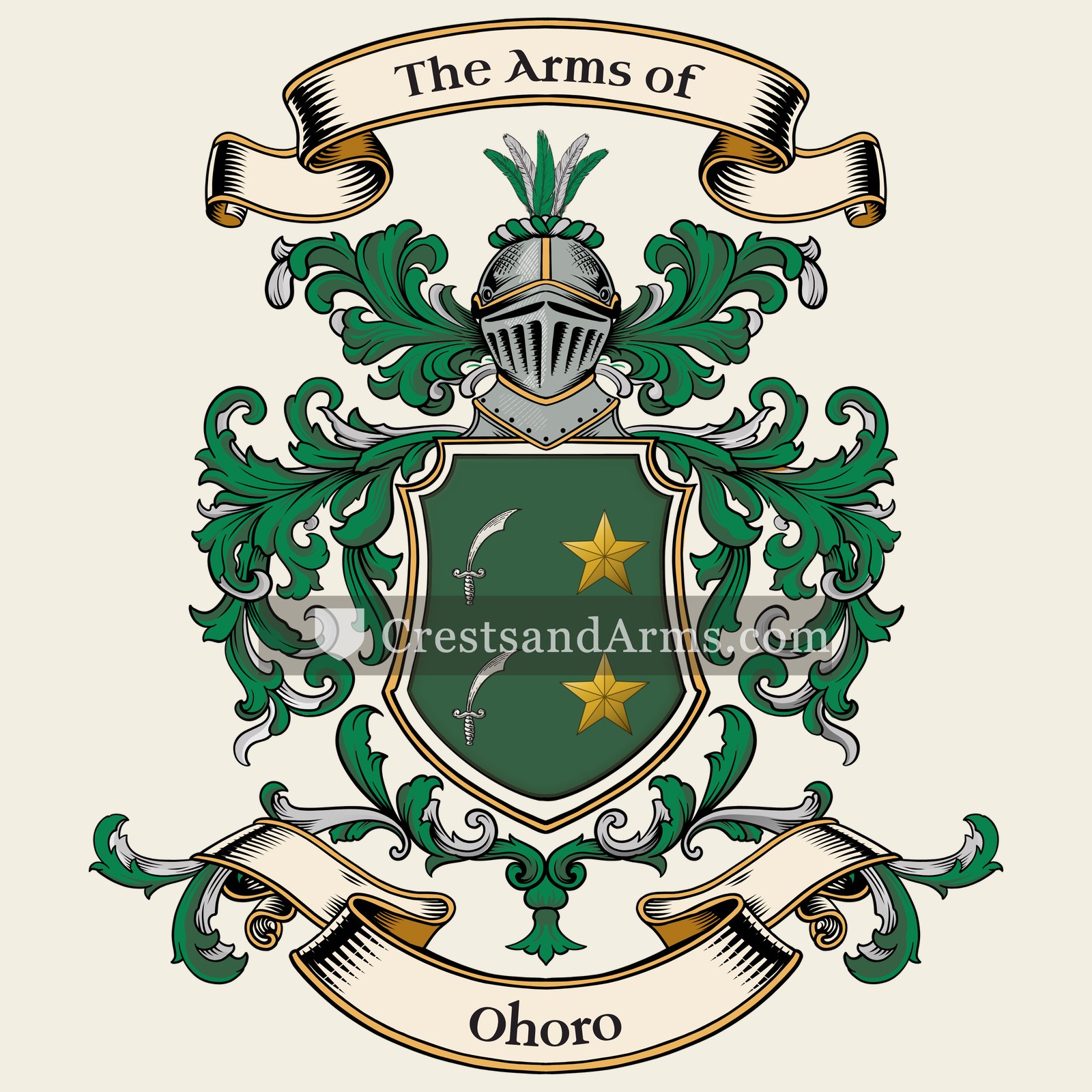 The Ohoro coat of arms, drawn from the recorded blazon