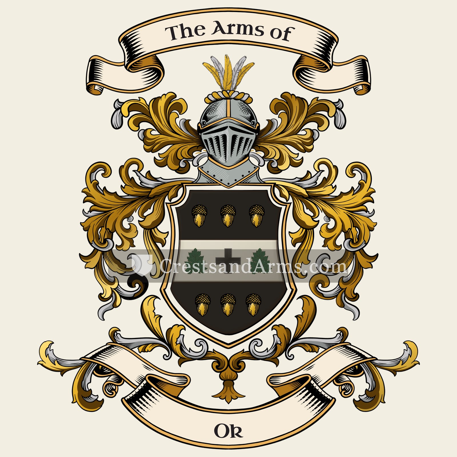 The Ok coat of arms, drawn from the recorded blazon