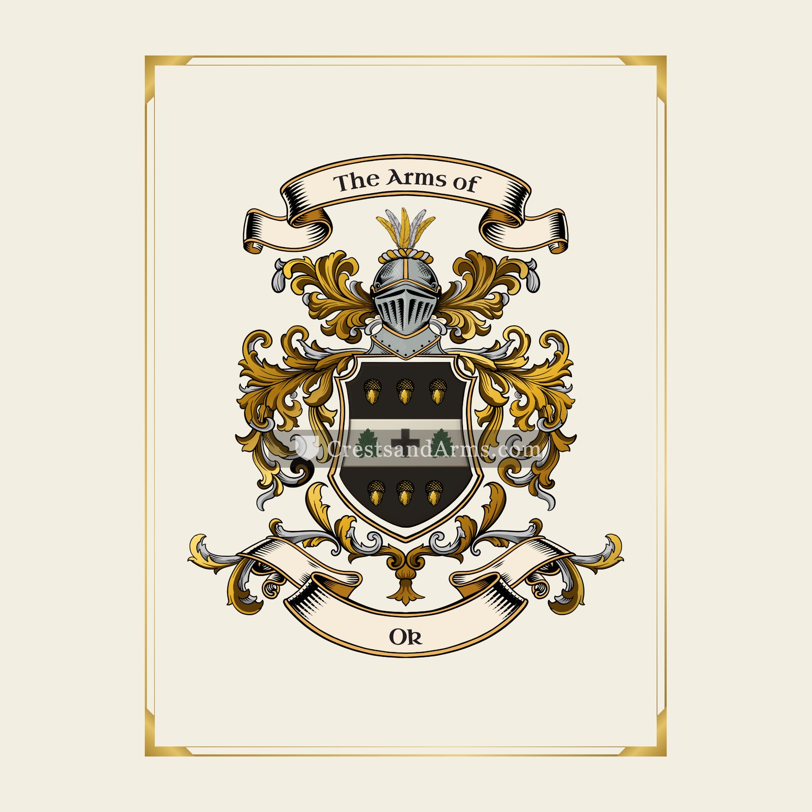 With gold border
