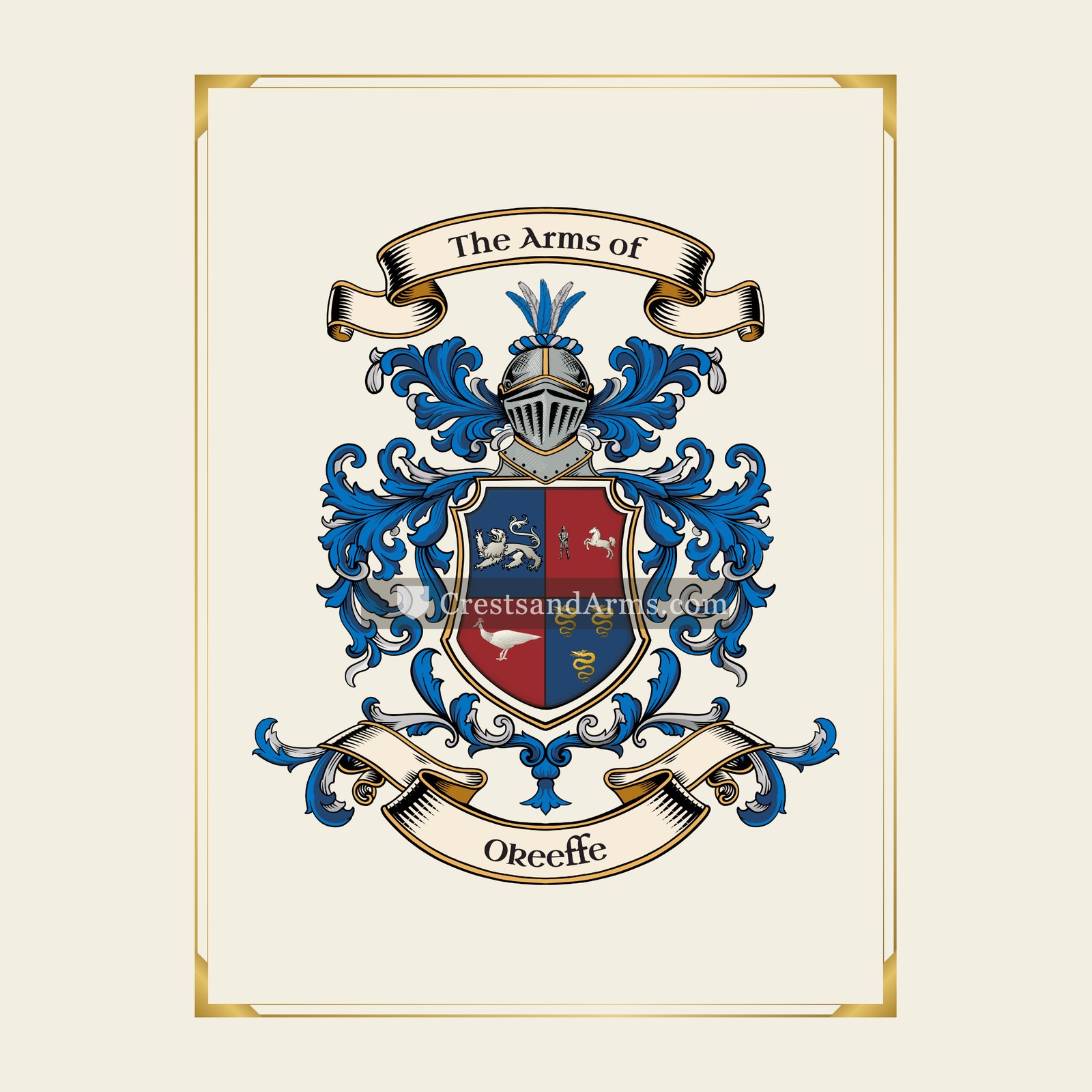 With gold border