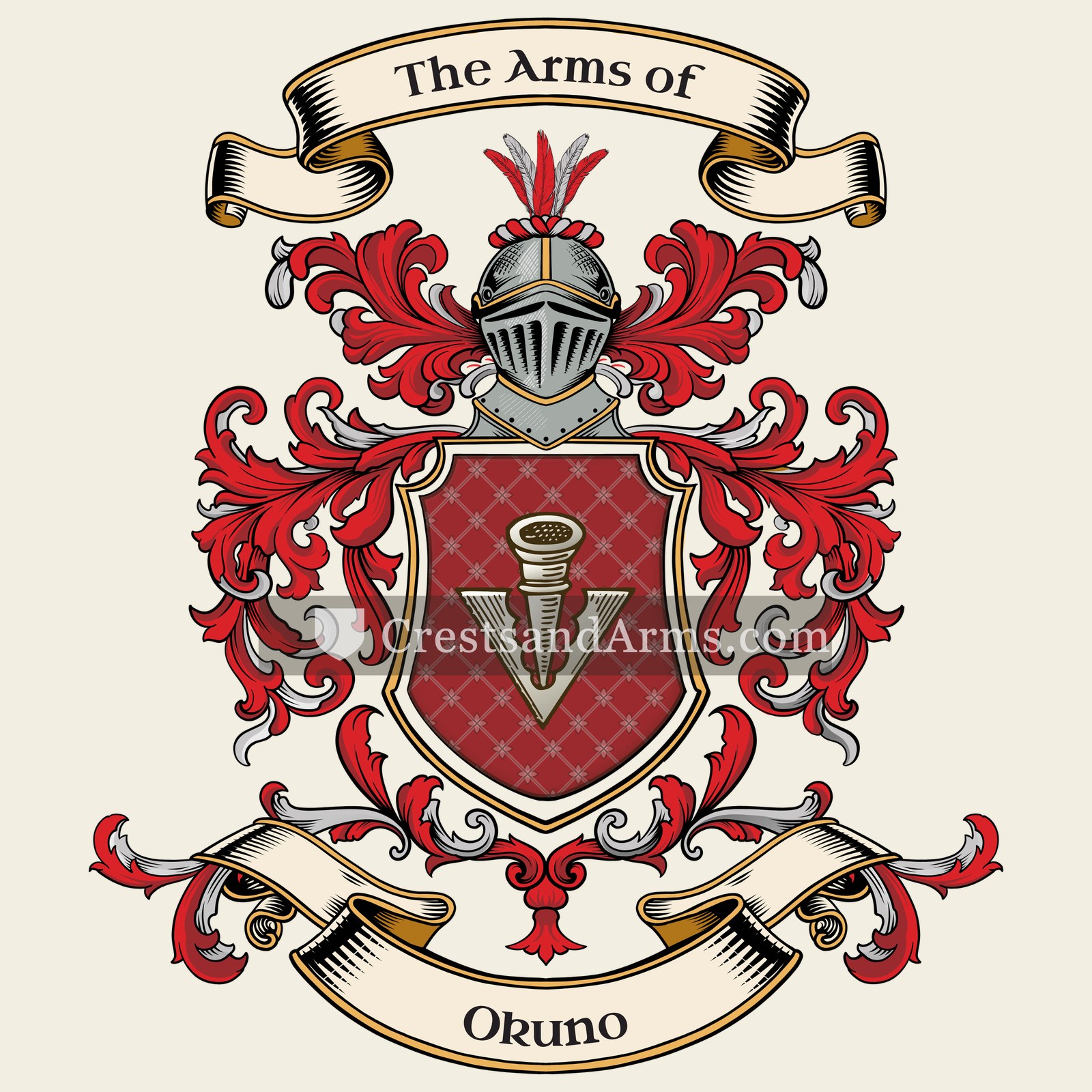 The Okuno coat of arms, drawn from the recorded blazon