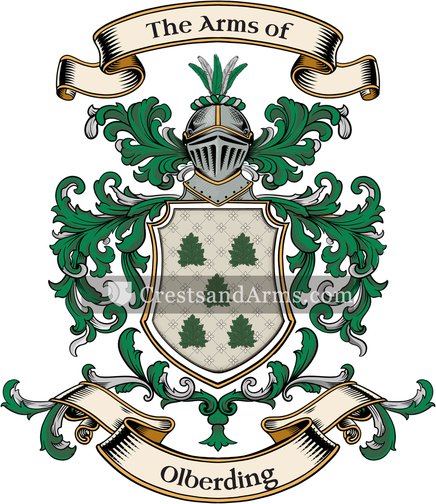 The Olberding coat of arms, drawn from the recorded blazon