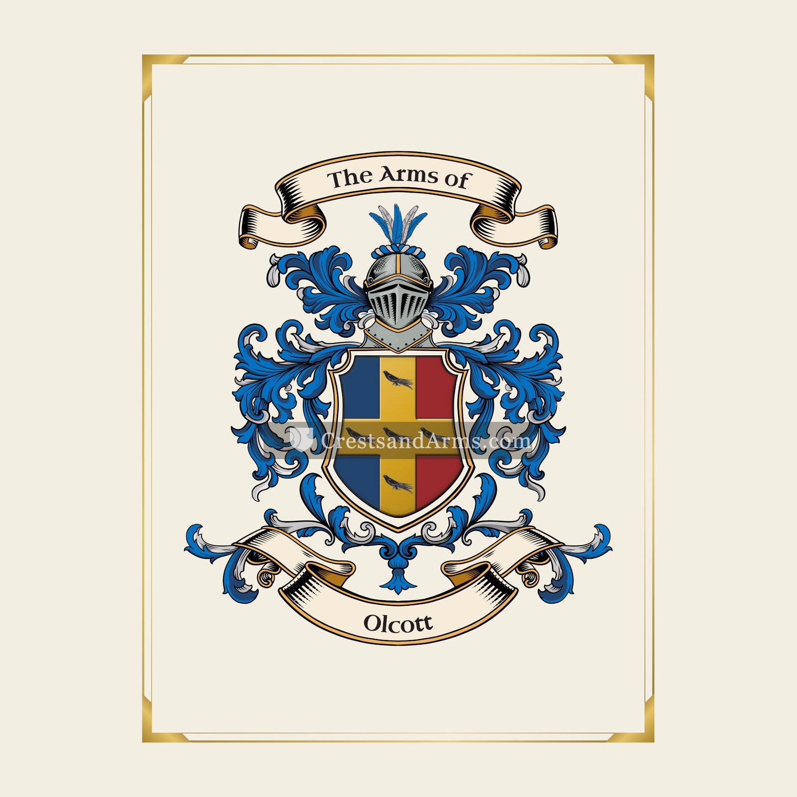With gold border