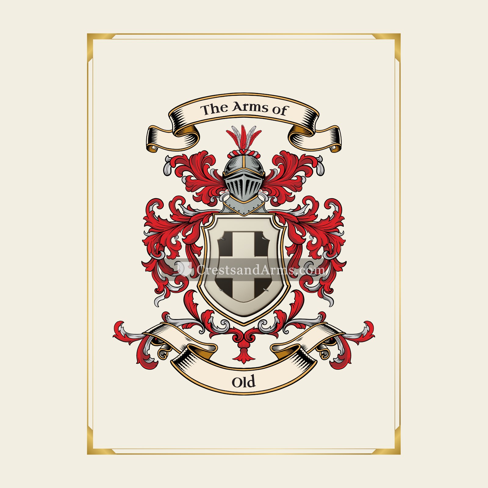 With gold border