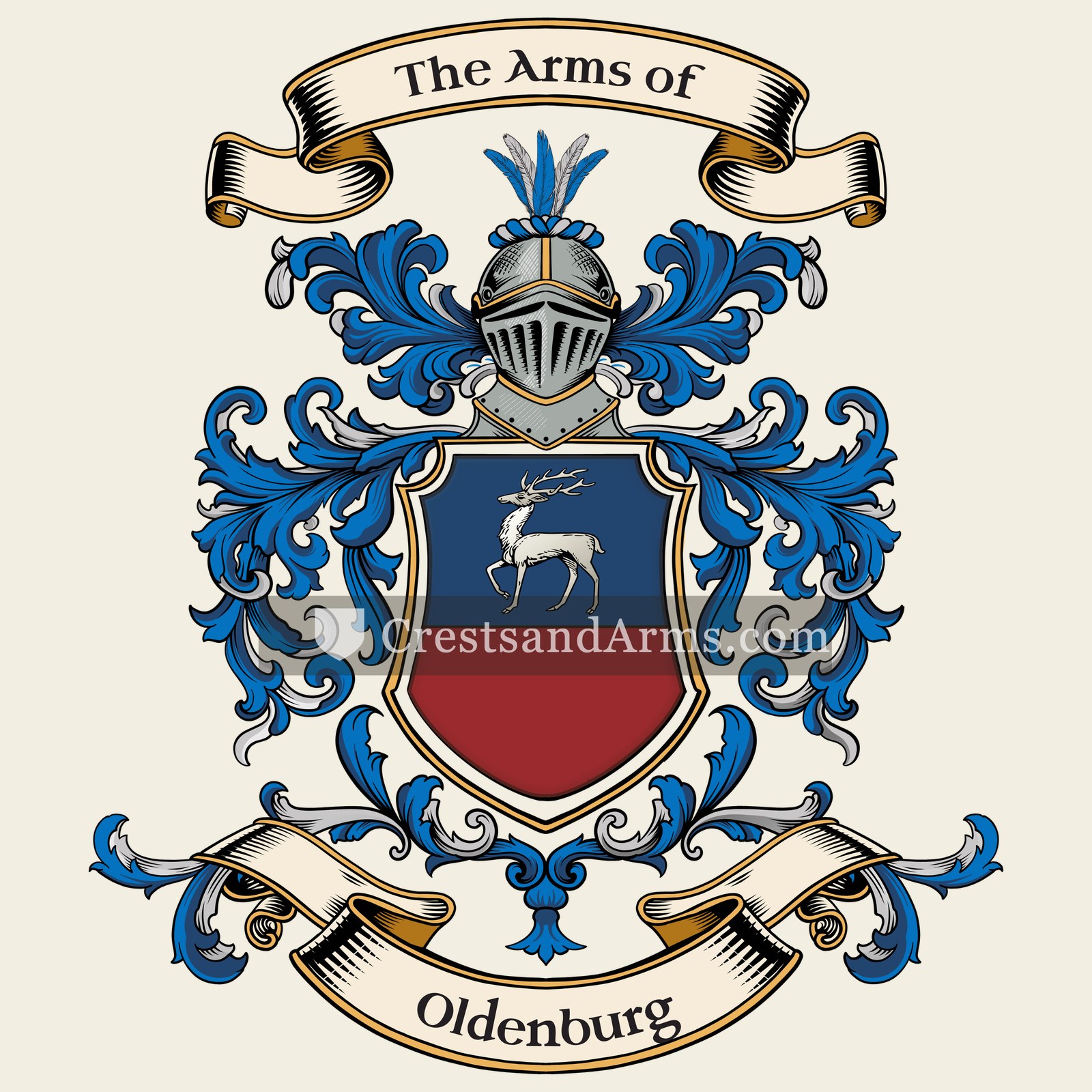 The Oldenburg coat of arms, drawn from the recorded blazon