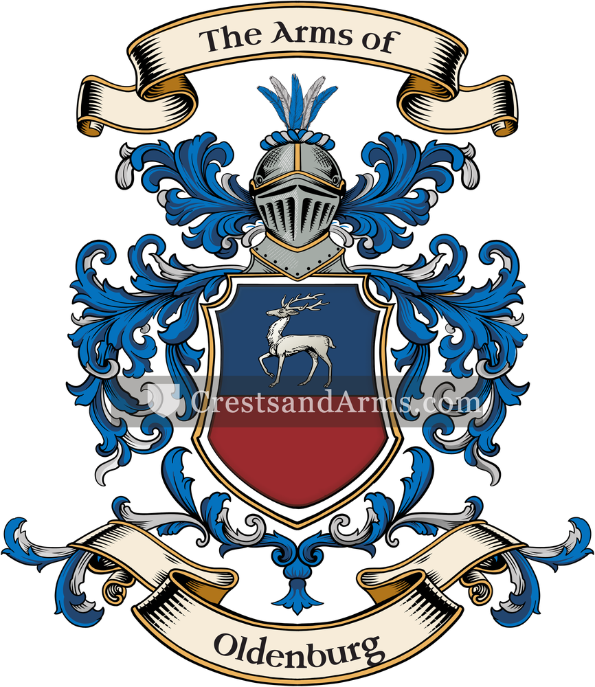 The Oldenburg coat of arms, drawn from the recorded blazon