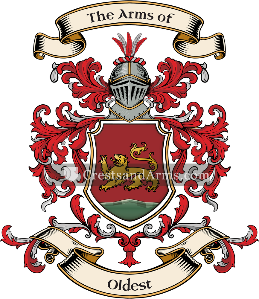 The Oldest coat of arms, drawn from the recorded blazon