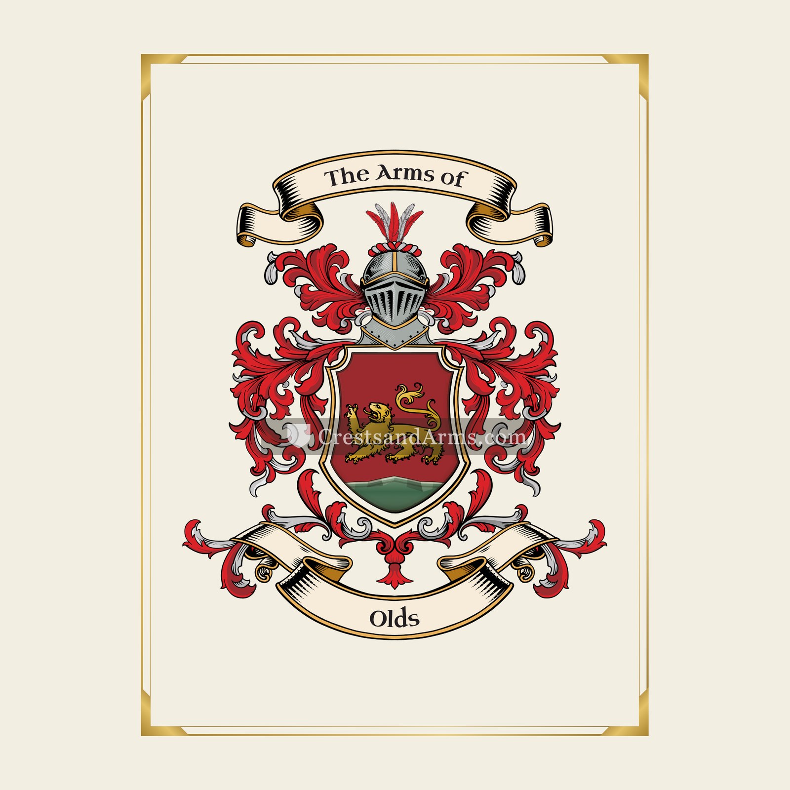 With gold border
