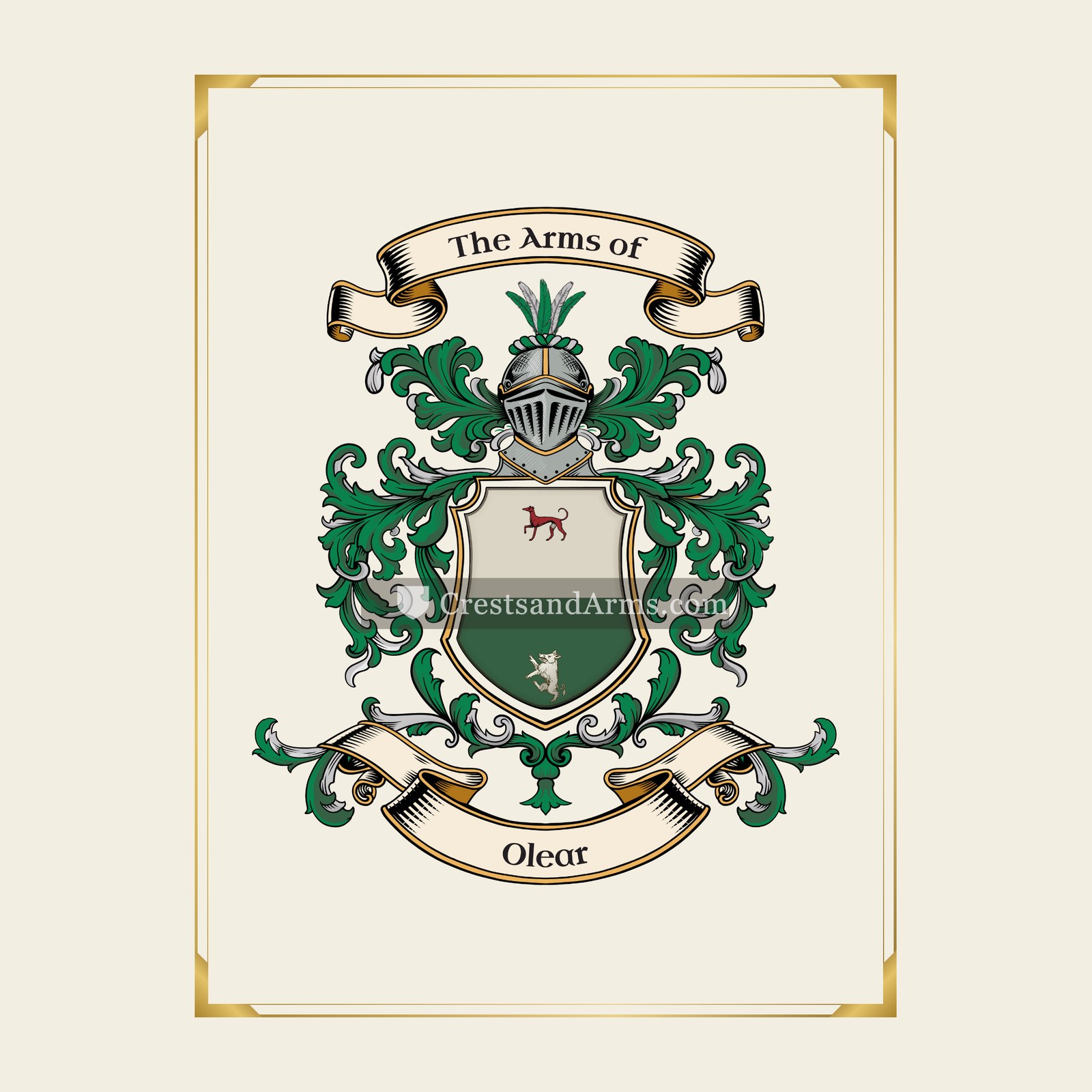 With gold border