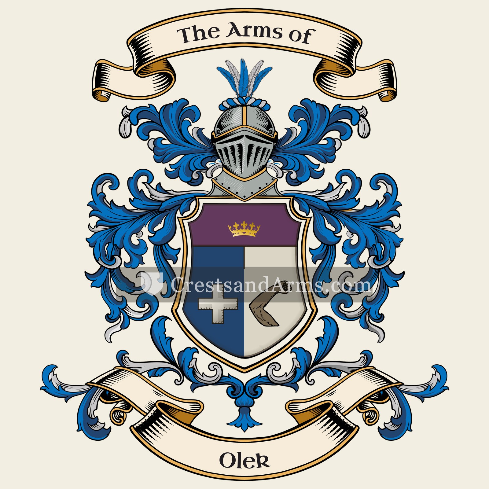 The Olek coat of arms, drawn from the recorded blazon