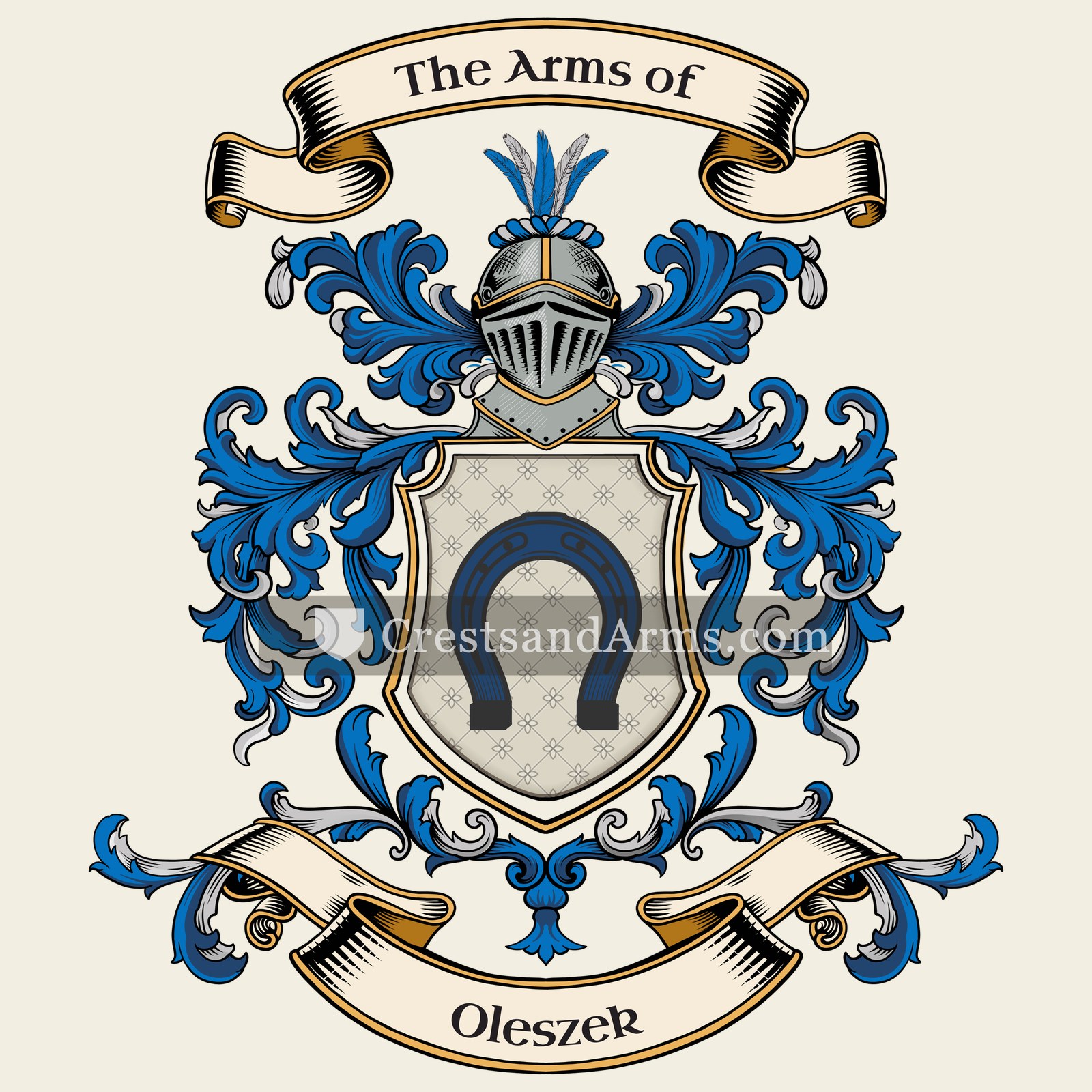 The Oleszek coat of arms, drawn from the recorded blazon
